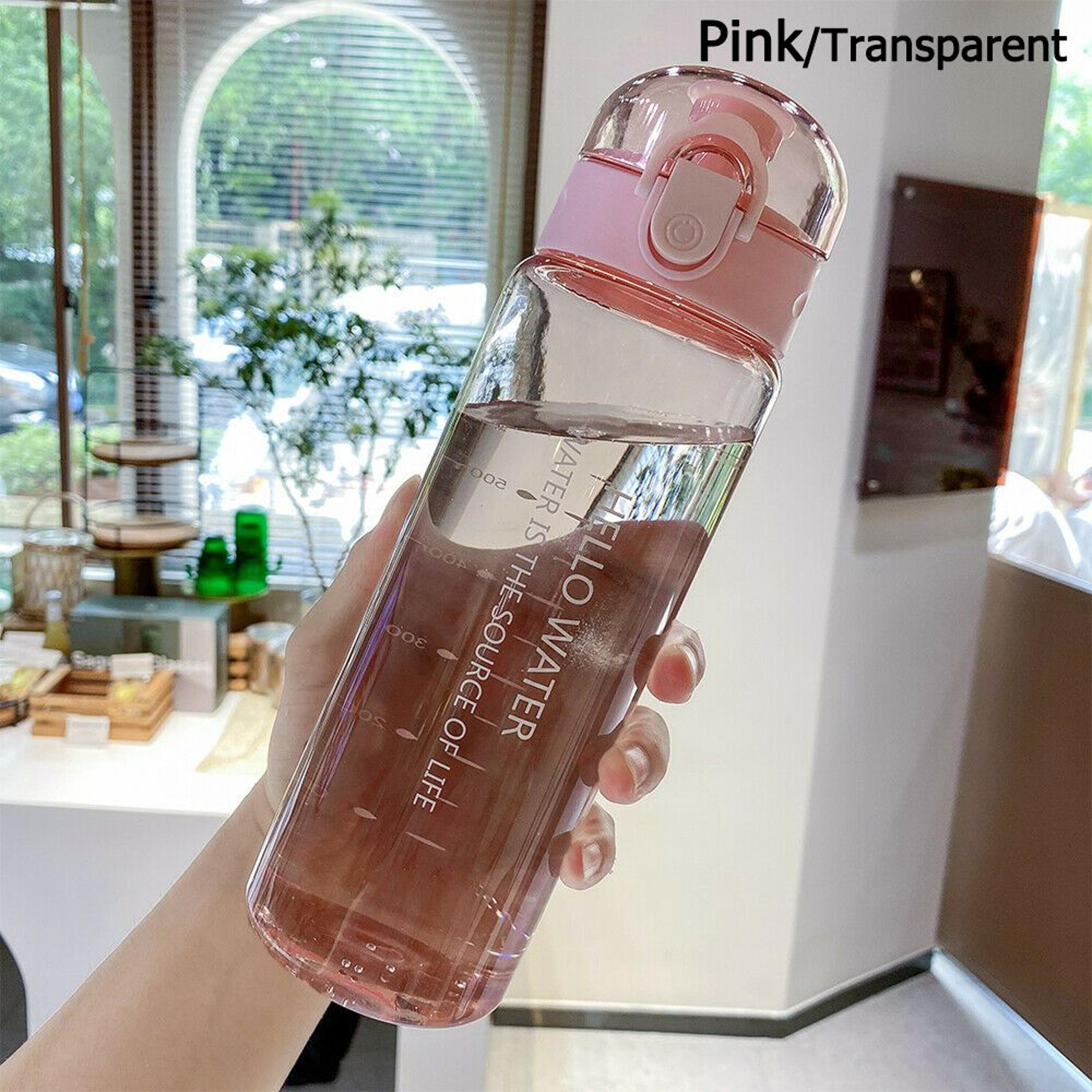 Leakproof Sports Water Bottle Transparent Drinking Bottle Portable Frosted Gym Travel Bottle 9