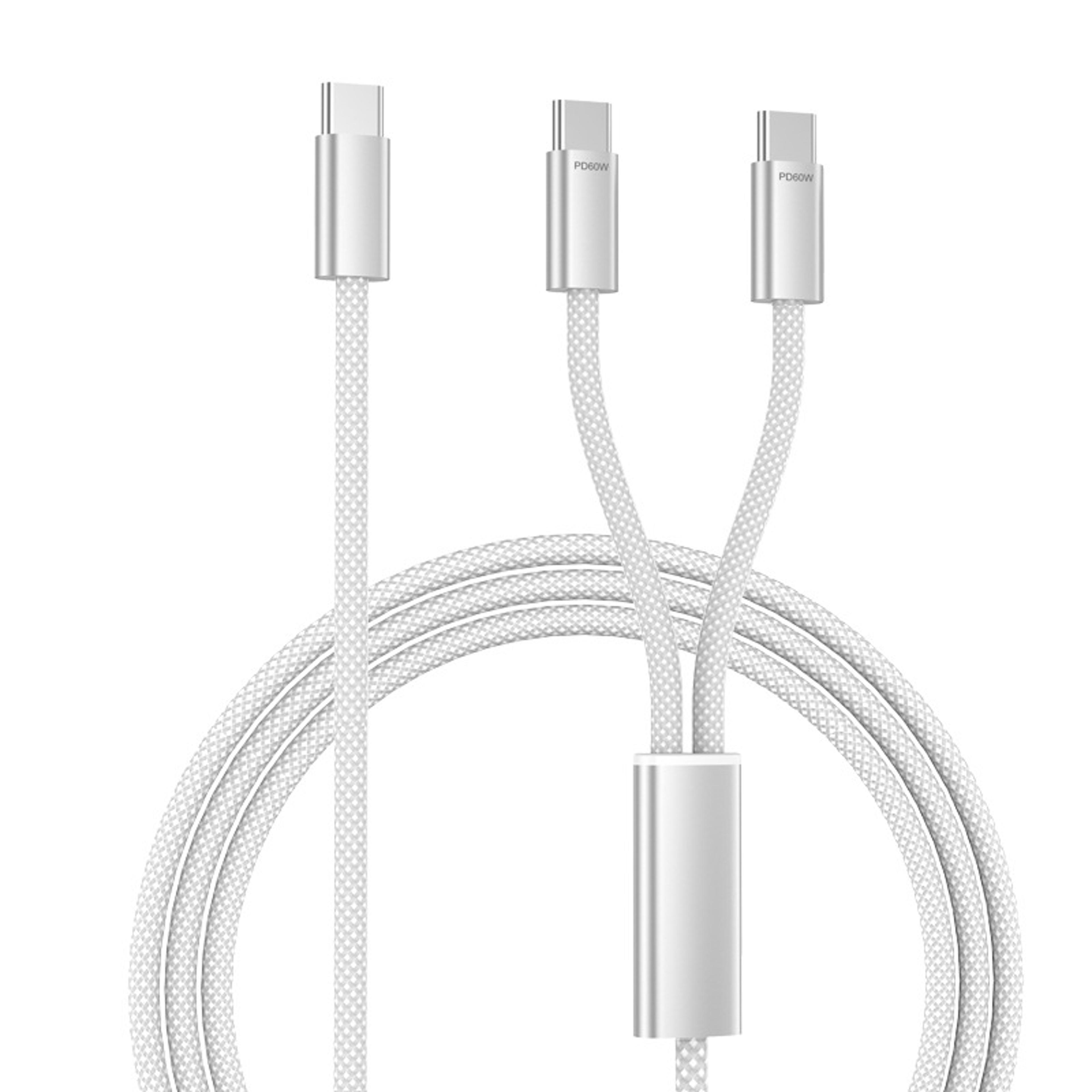 charging cable, dual type c cable for fast charging and data sync, pd usb splitter