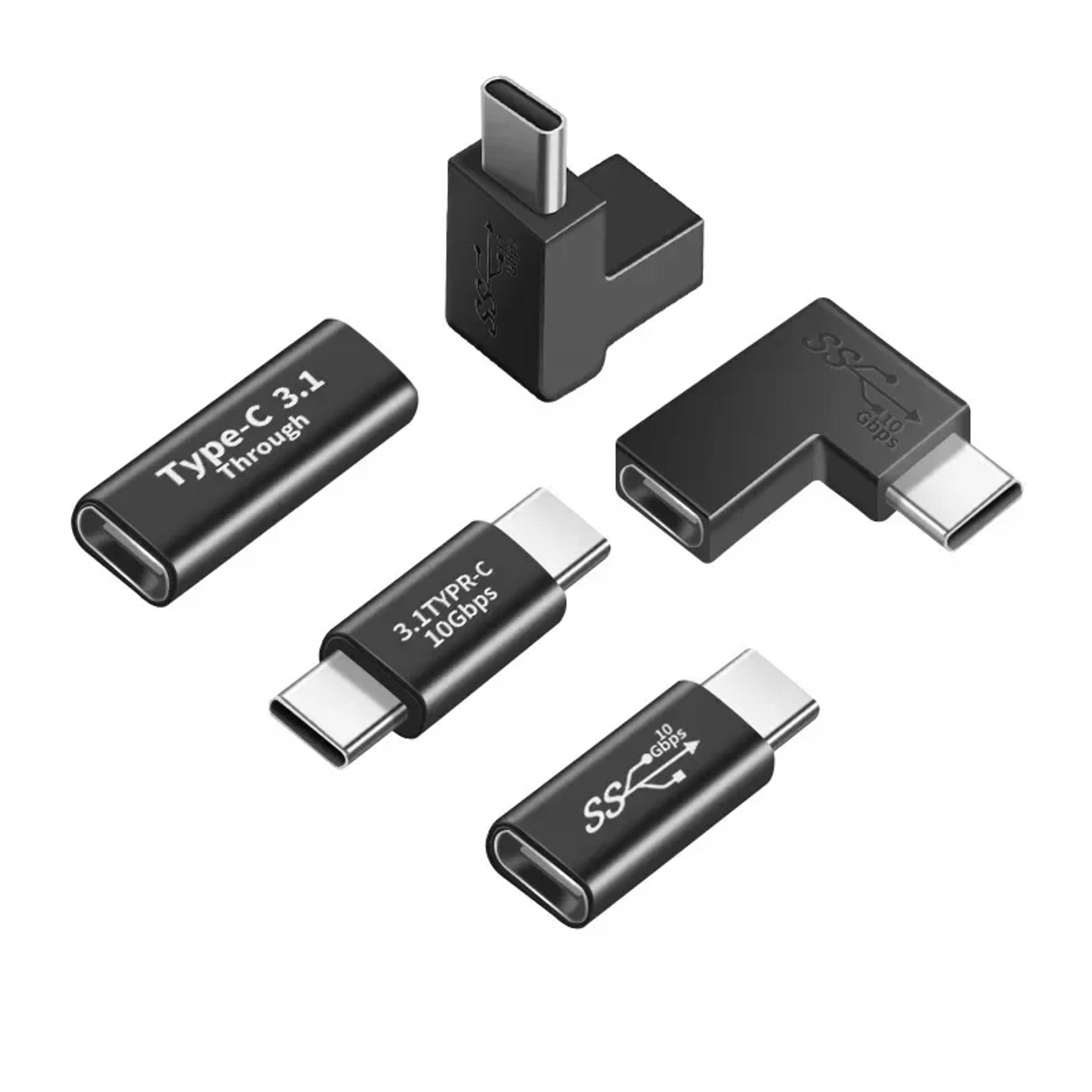 usb c type elbow adapter converter data sync and charge extension, usb c male to female connector