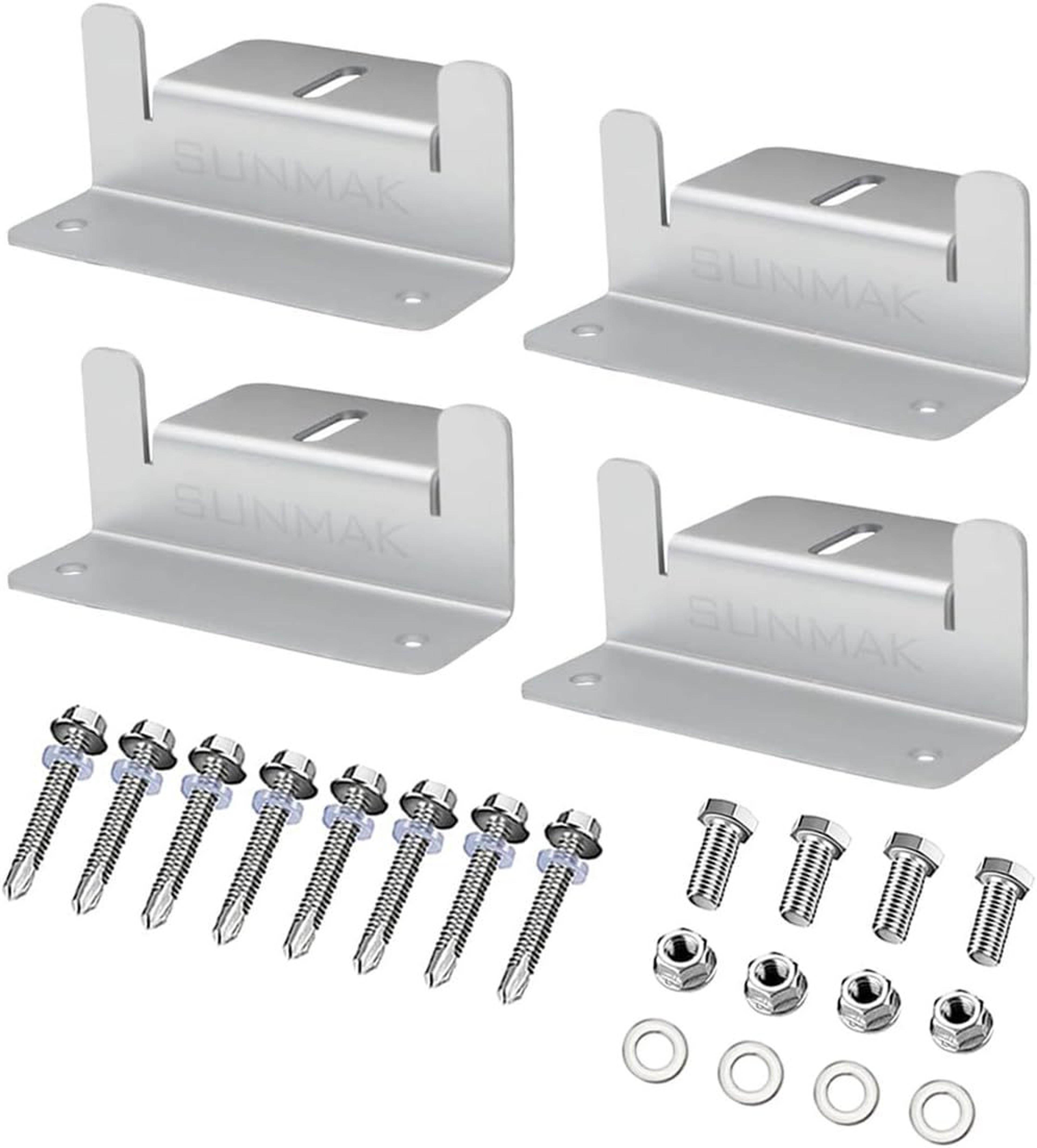 pv panel roof solar mounting kit, aluminum brackets for car, boat, rv, yacht installation