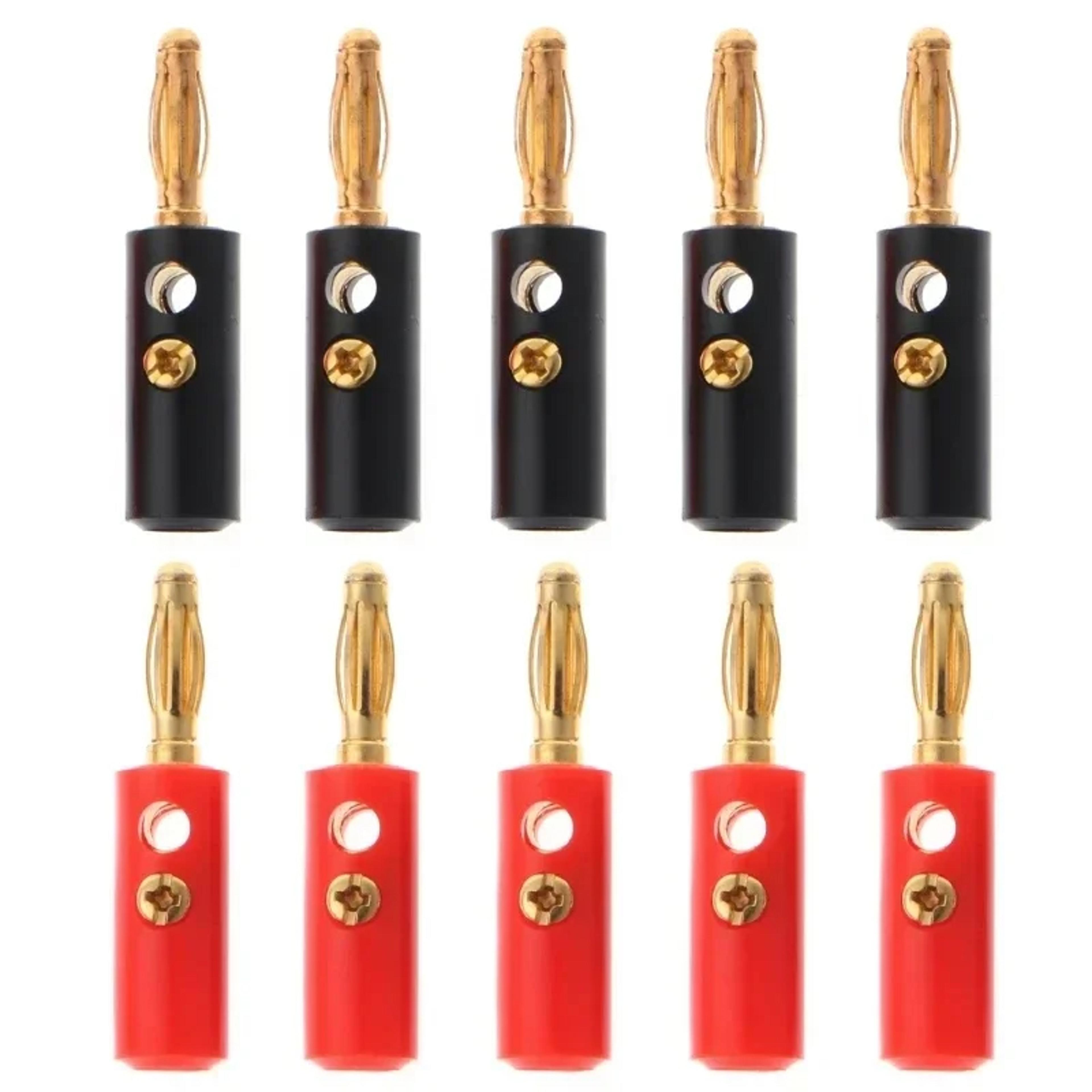 banana speaker plugs, silver audio video connector, speaker cable adapter