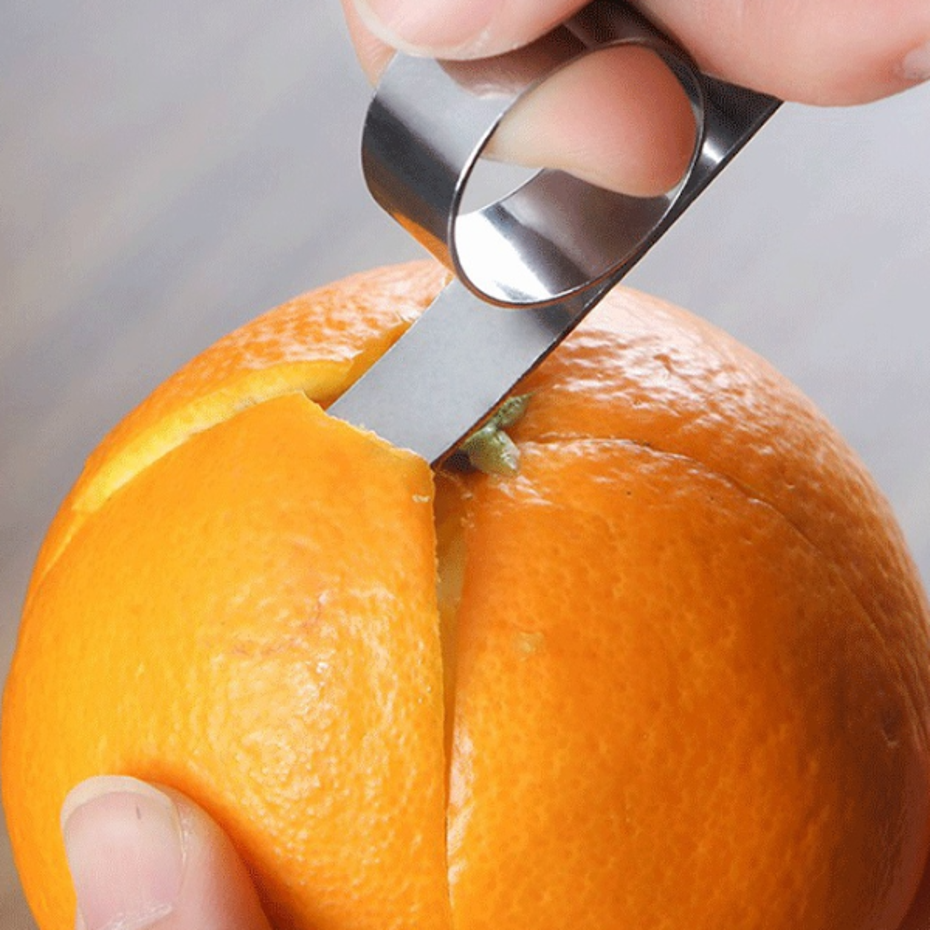 stainless steel orange peeler, easy open citrus fruit skin remover, lemon parer, slicer kitchen gadget