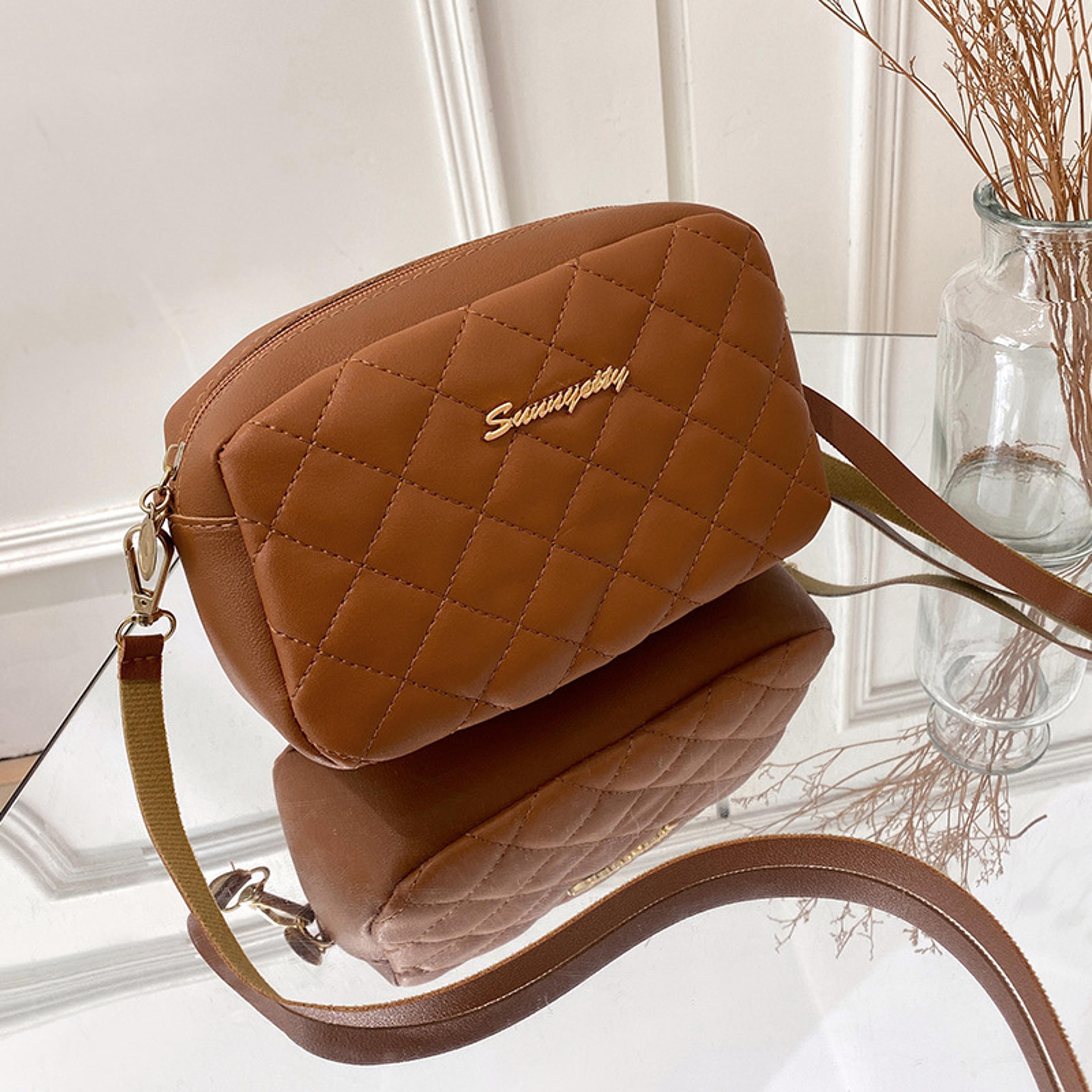 embroidered camera bag christmas women's fashion new checkered crossbody