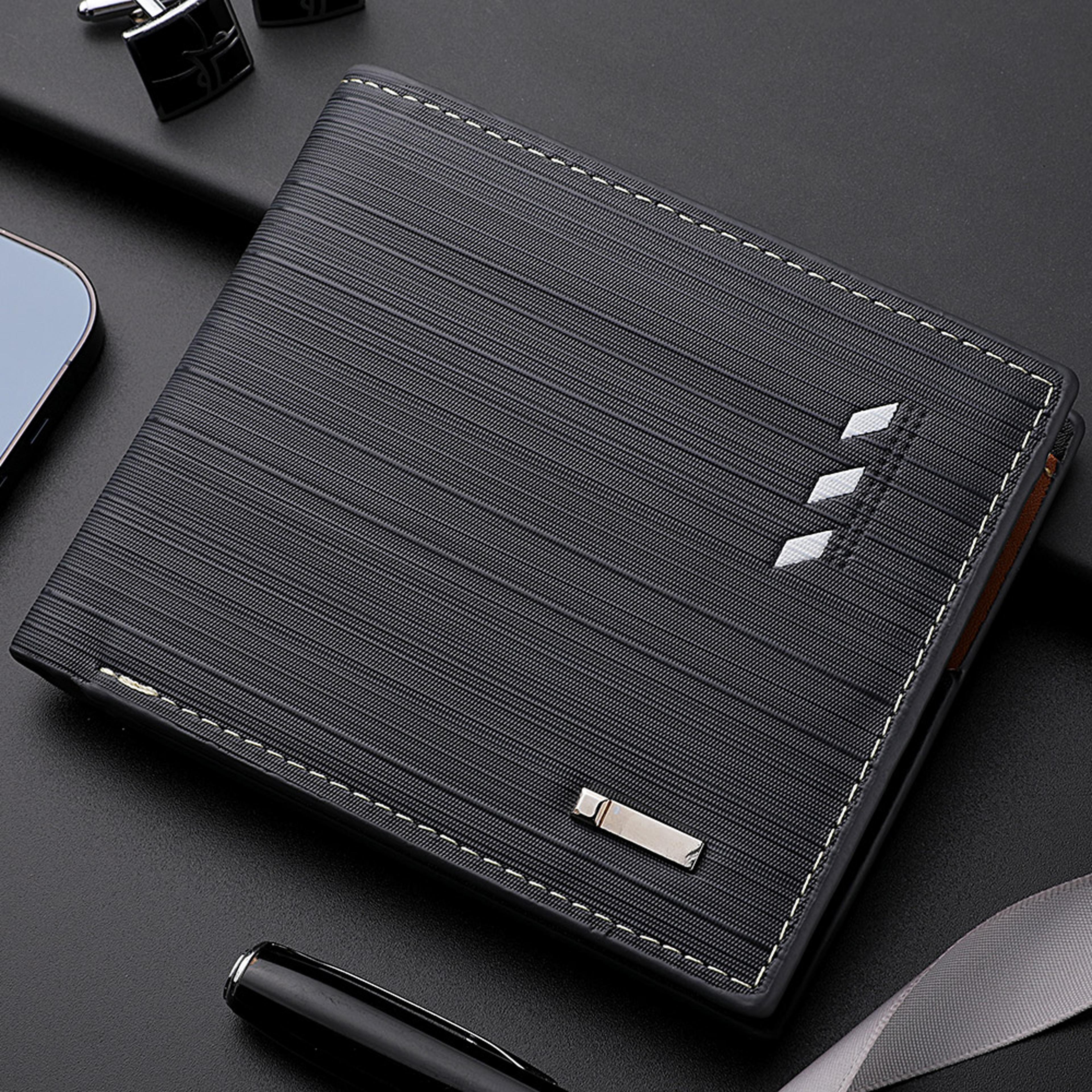 Mens Wallet Casual Wallet For Men Multislot Credit Card Holder Short PU Leather Wallet 2
