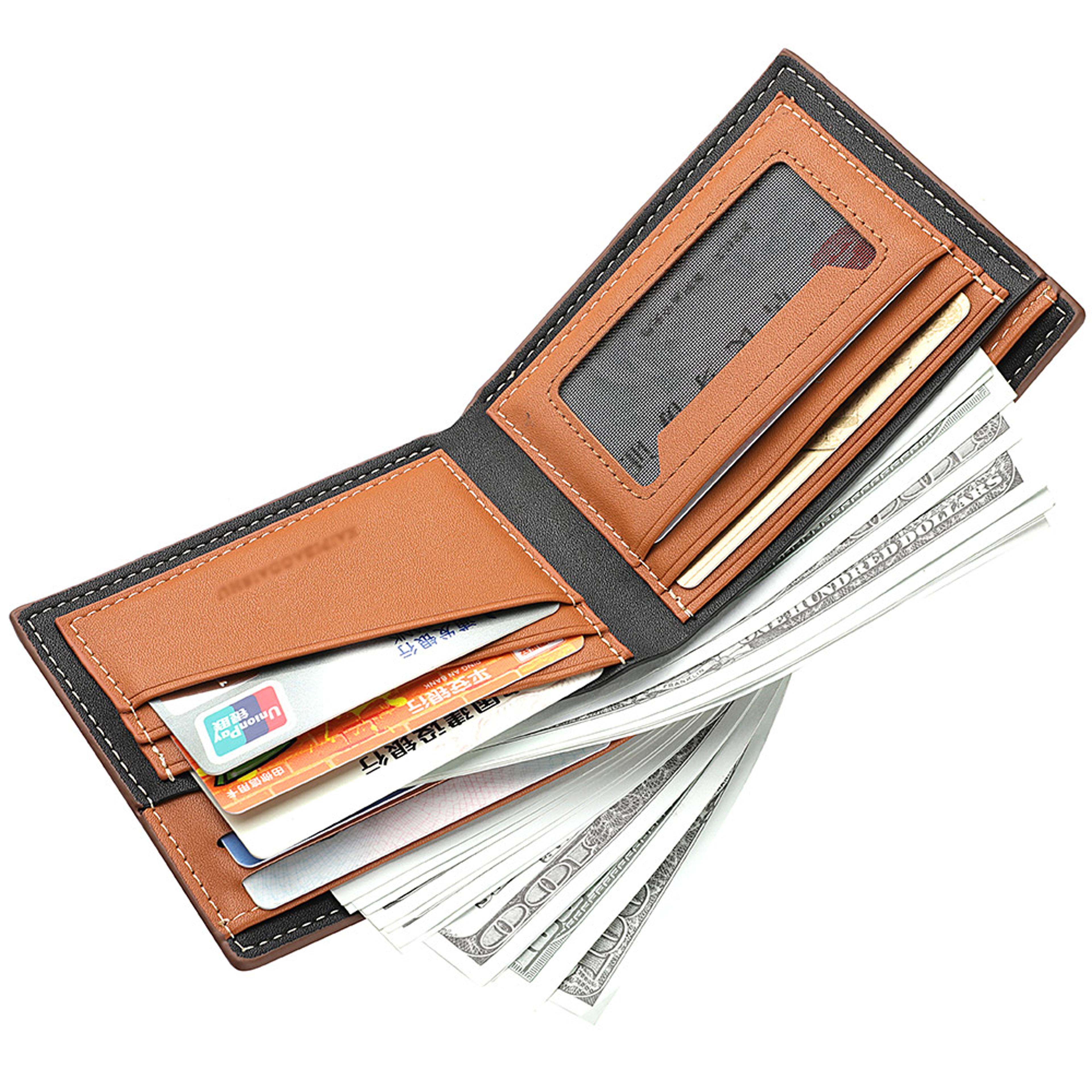 Mens Wallet Casual Wallet For Men Multislot Credit Card Holder Short PU Leather Wallet 6