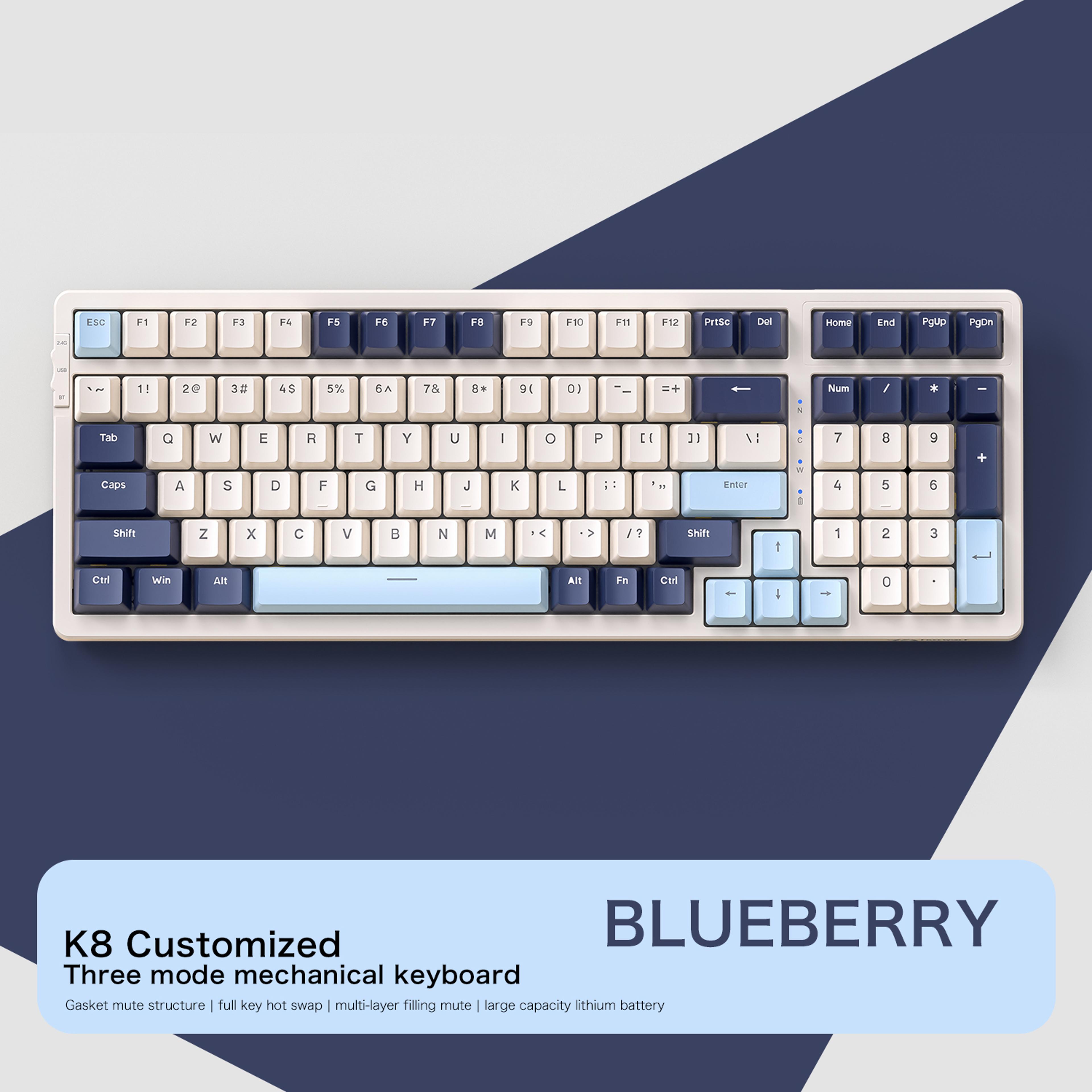 Wireless Mechanical Keyboard With Full Key Hot Swap Lighting Effects Trimode Connection Gasket Muff 1