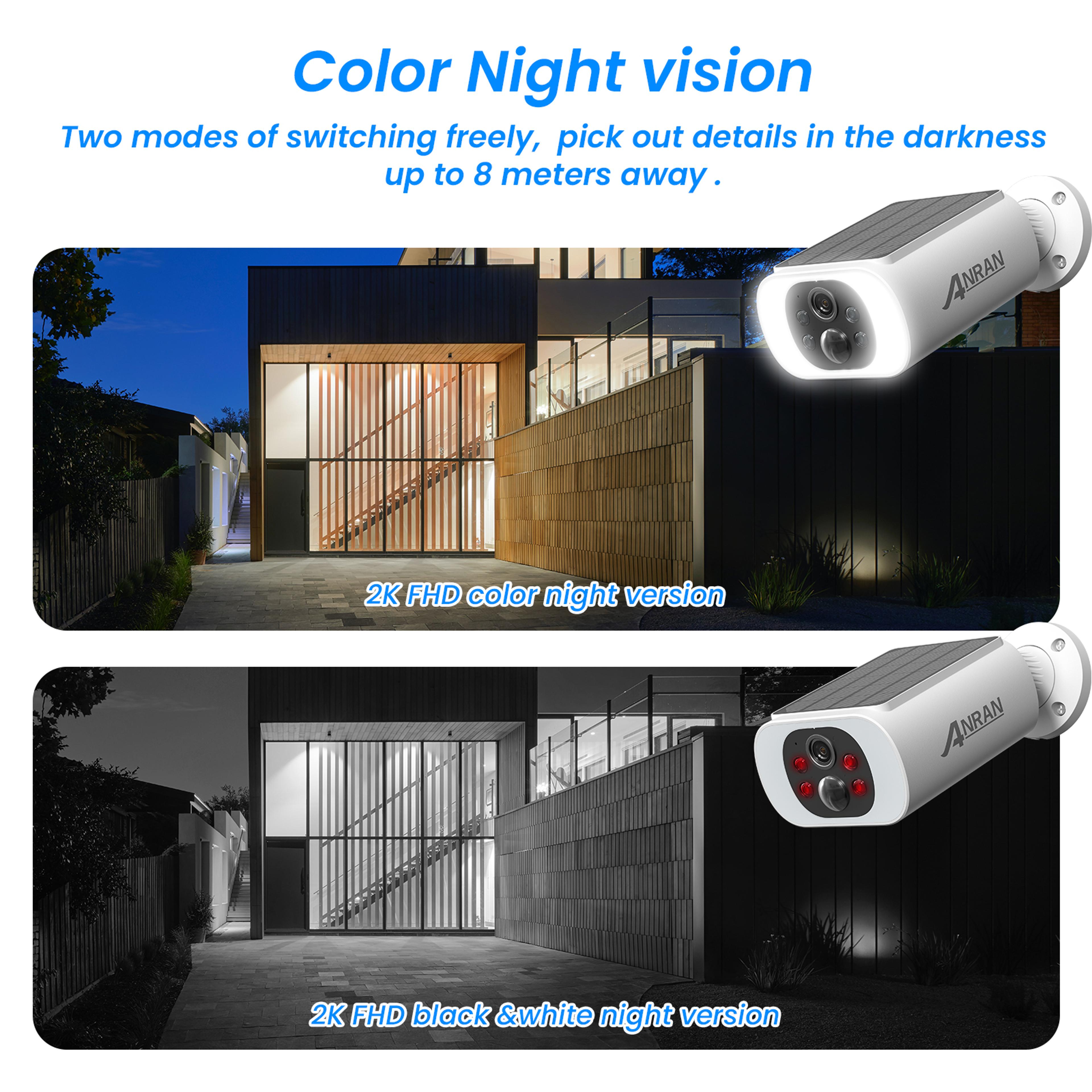 Solar Security Camera Outdoor Wireless WIFI Camera Battery Floodlight Color Night Vision 1
