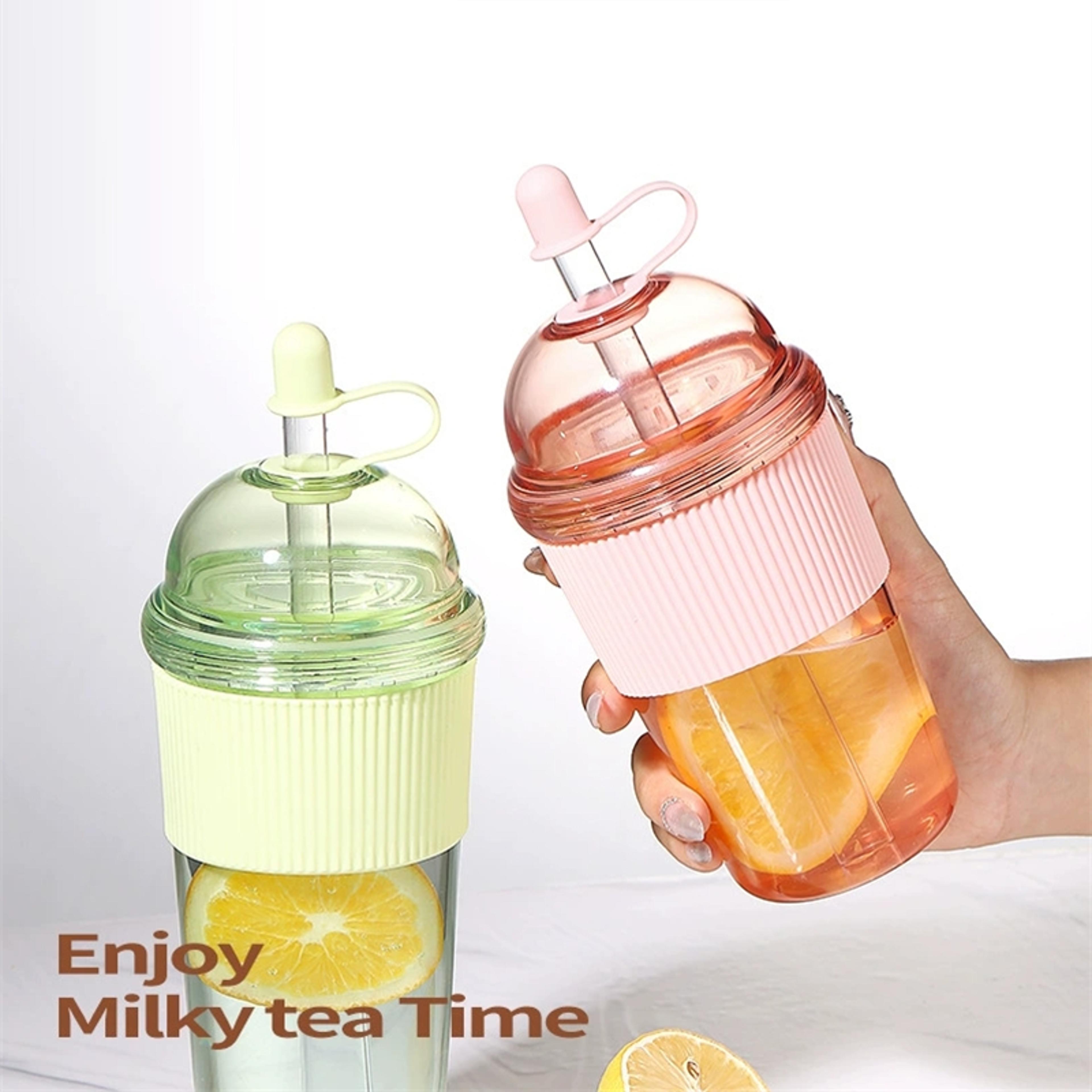 Large Capacity HeatResistant Boba Tea Straw Cup Plastic Tumbler With Lid Coffee Milk Tea  Boba Wate 6