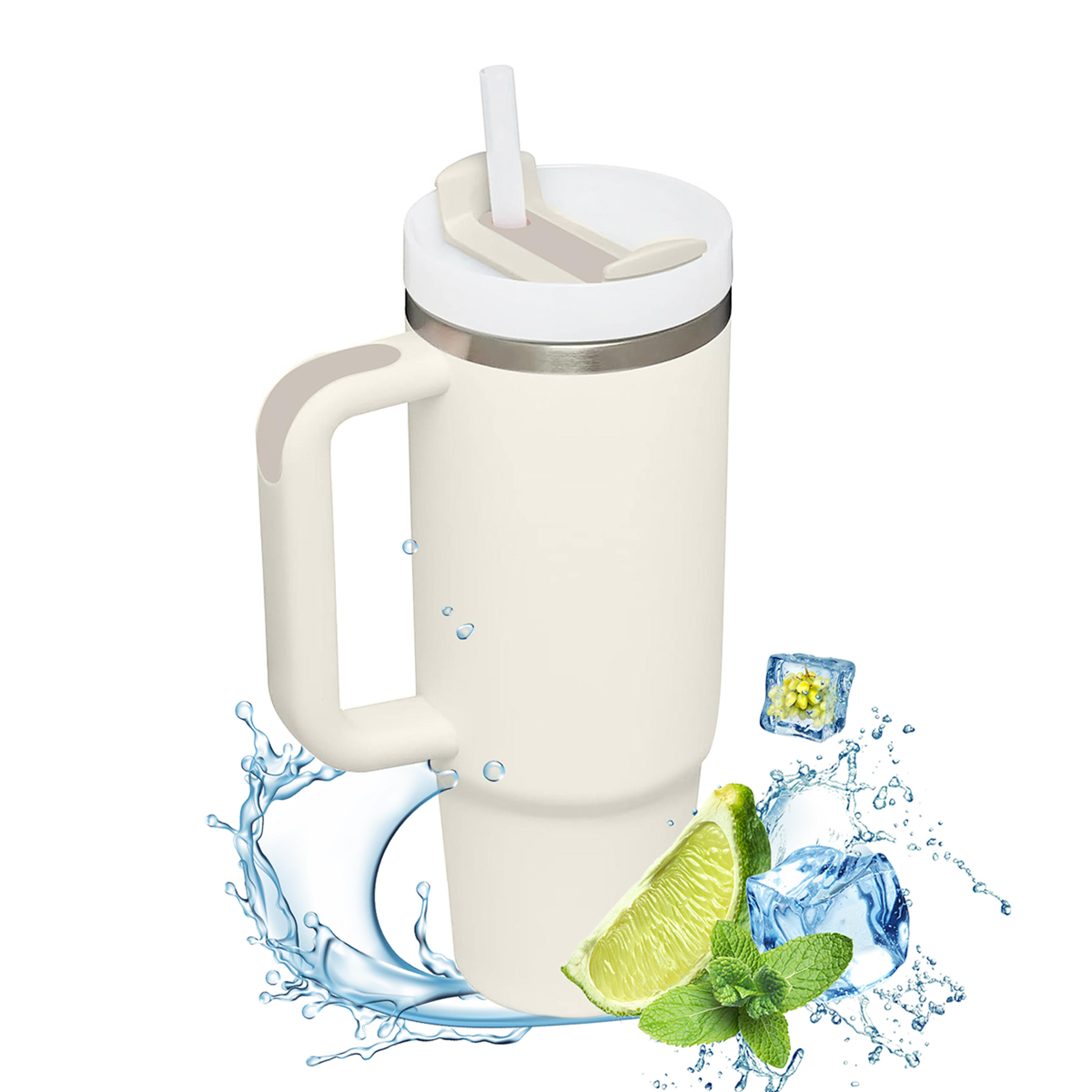Metal Stainless Steel Insulated Tumbler Large Thermal Mug With Handle Vacuum Straw Cup For Hot And  2