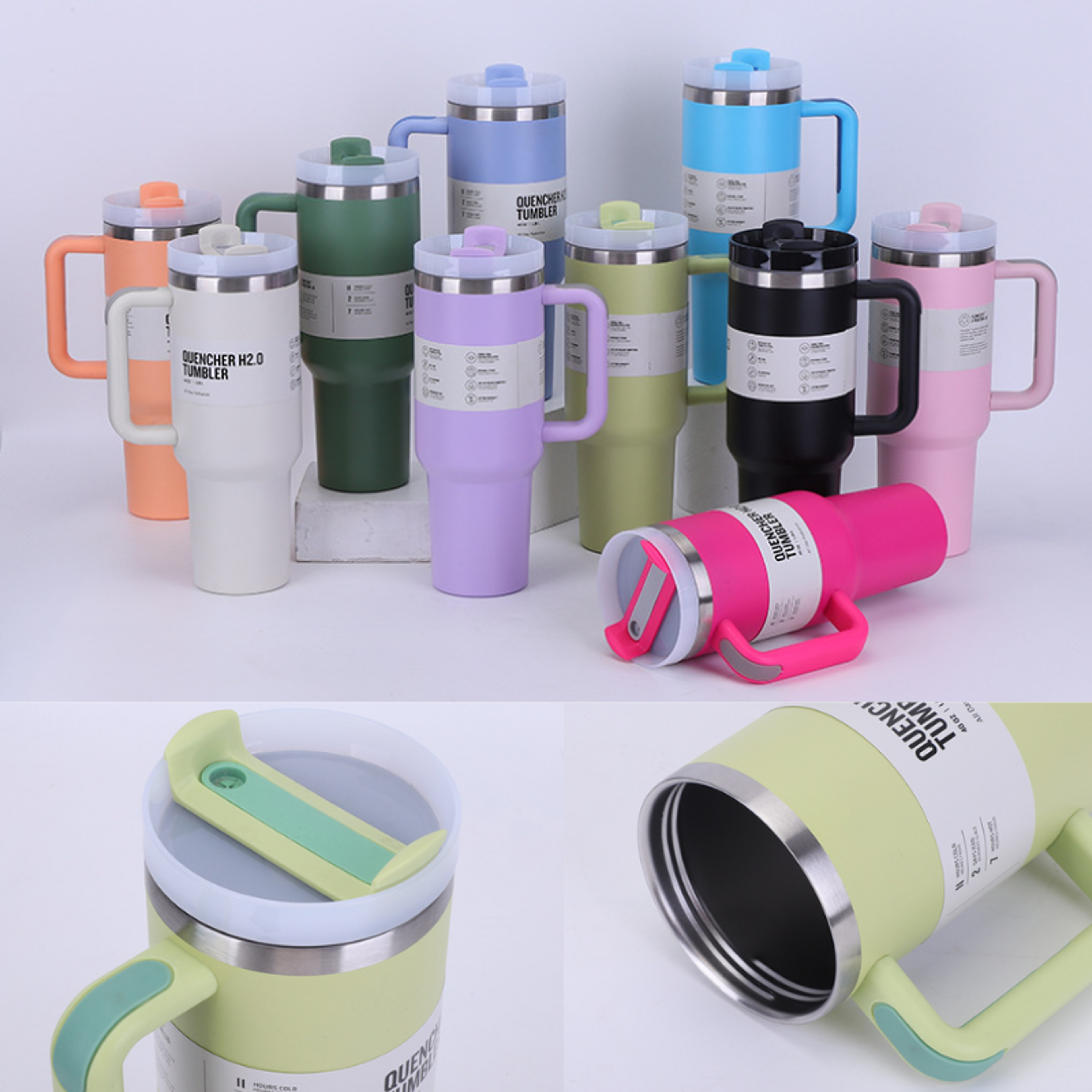 40 oz traveler tumbler stainless steel water bottle leak resistant vacuum insulated mug lid portable coffee cup