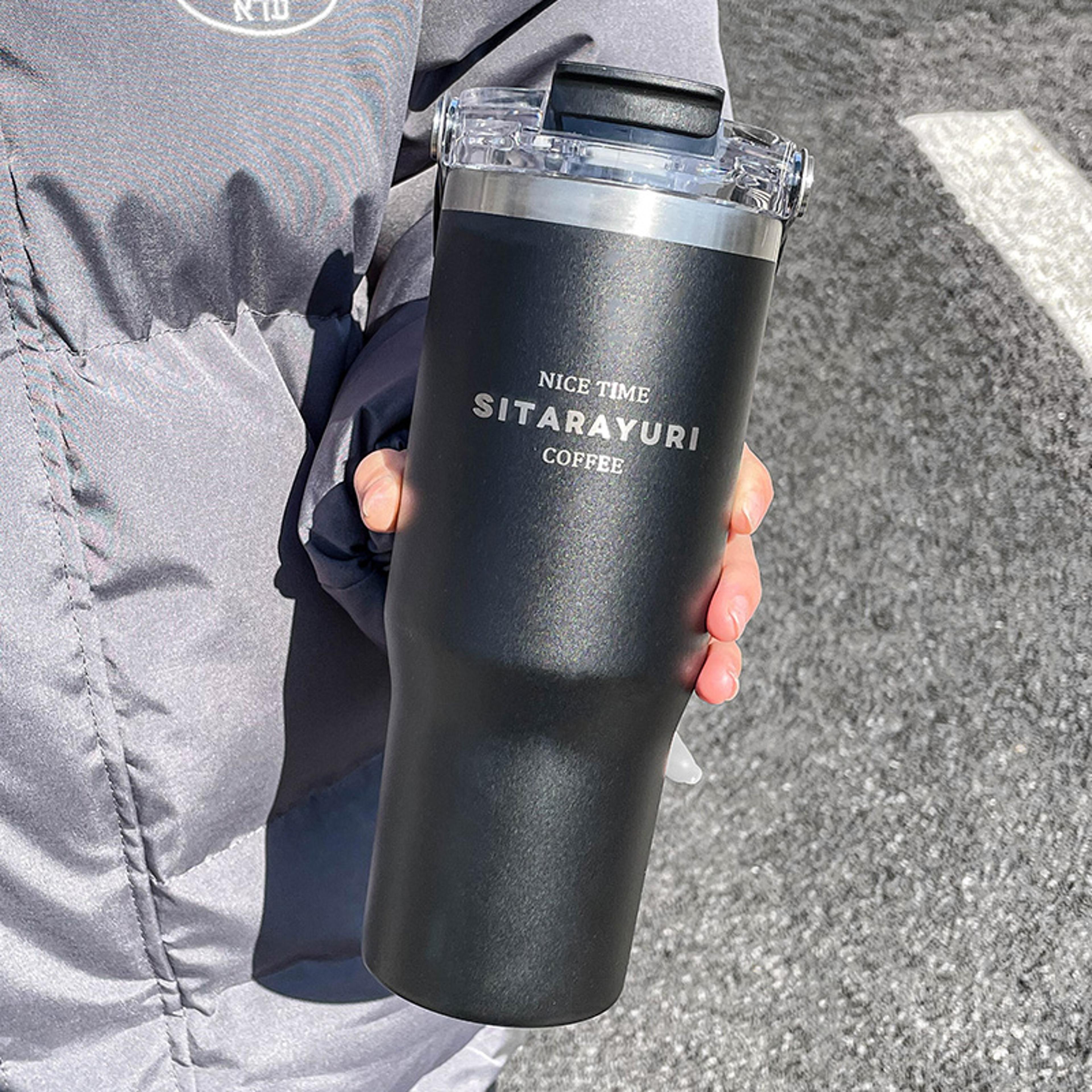 Drinking Coffee Water Cup With Straw Large Capacity Insulation Cup Simple Water Bottle For Office G 1