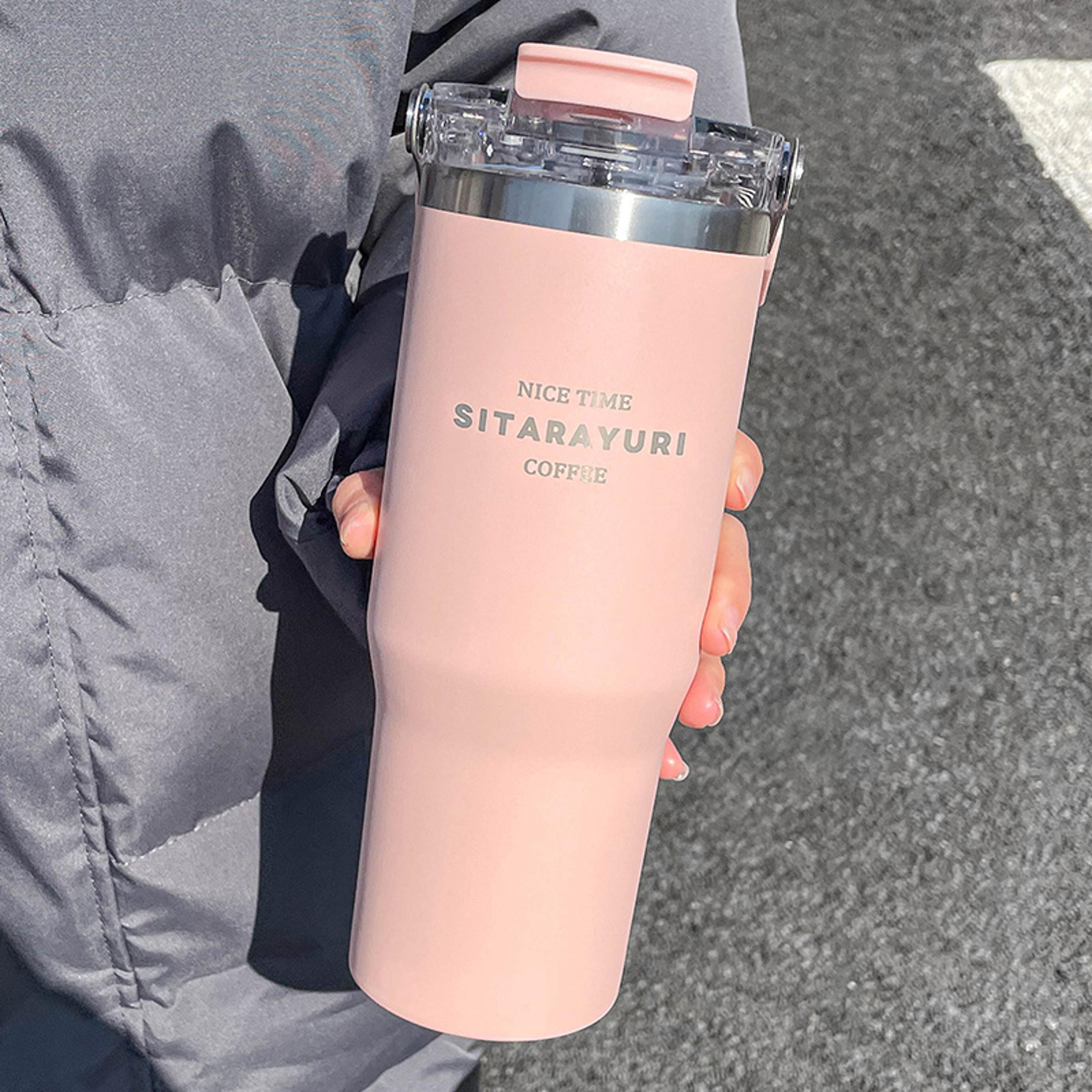 Drinking Coffee Water Cup With Straw Large Capacity Insulation Cup Simple Water Bottle For Office G 2
