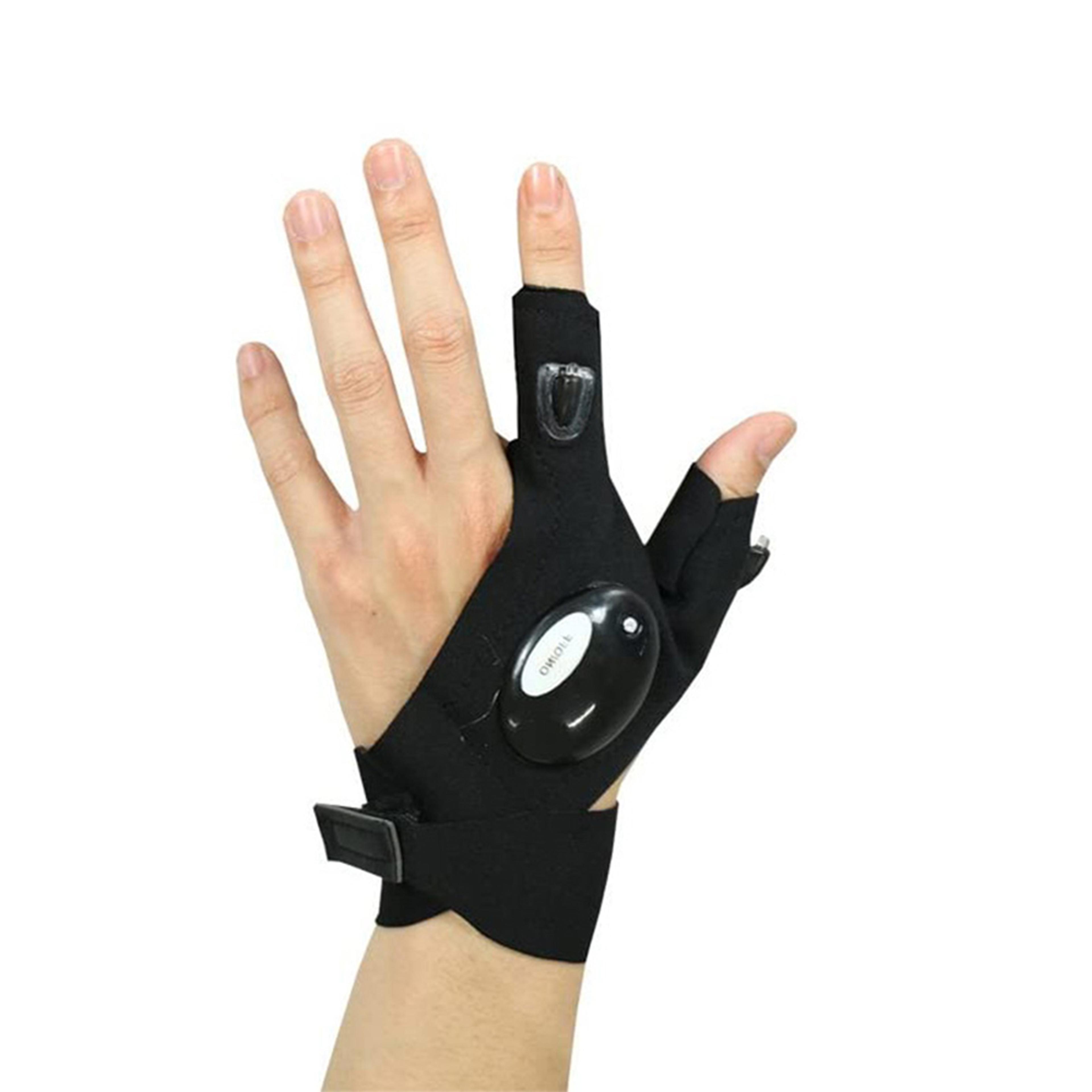LED Waterproof Flashlight Gloves For Hiking Running Cycling Camping Fingerless Outdoor Gear 6