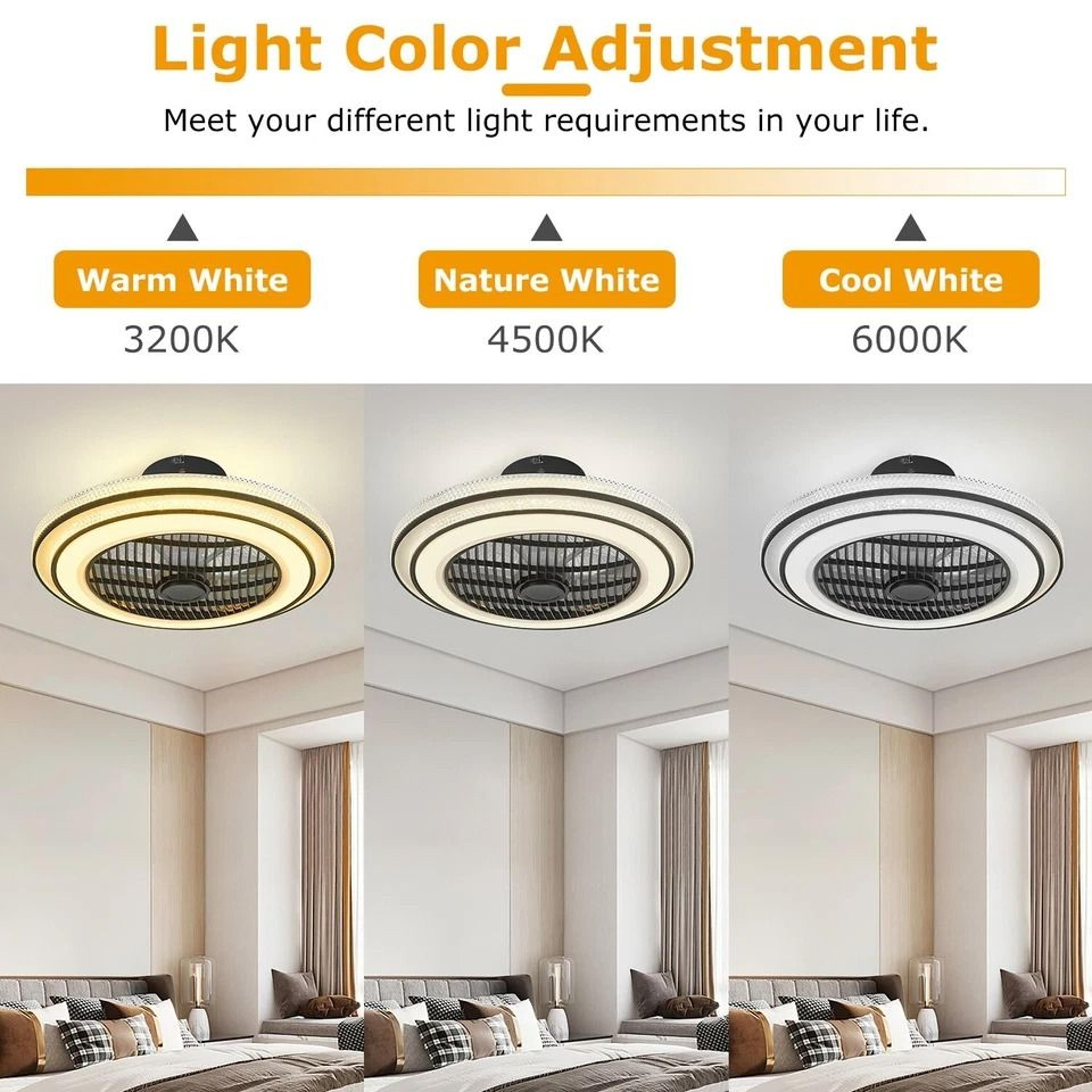 LED Ceiling Fan Lamp Modern Pendant Light With Remote Control Adjustable Speed Dimmable Light 1