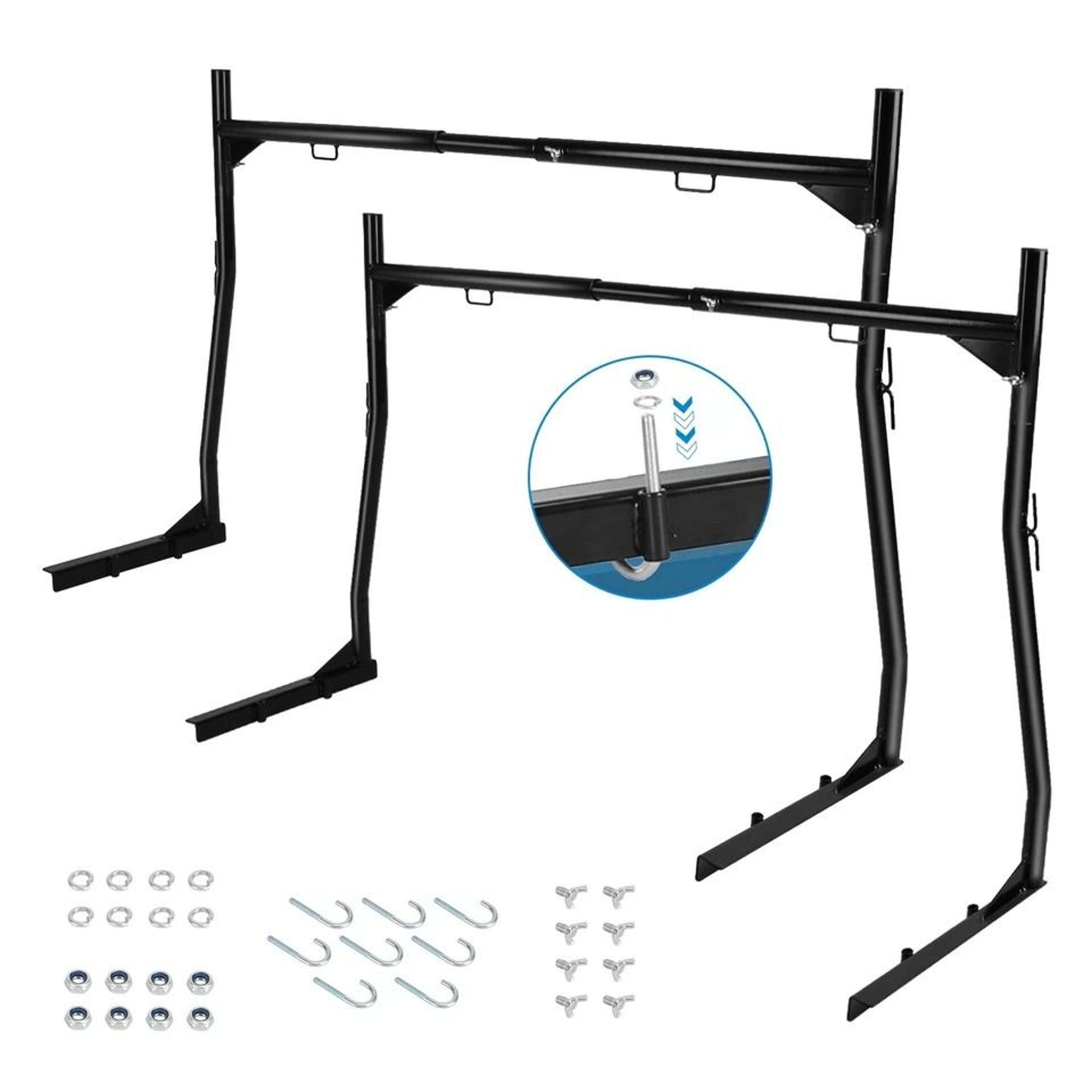 Ladder Rack Heavy Duty Truck Rack Adjustable Pickup Truck Bed Utility Rack No Drill J Bolts 12