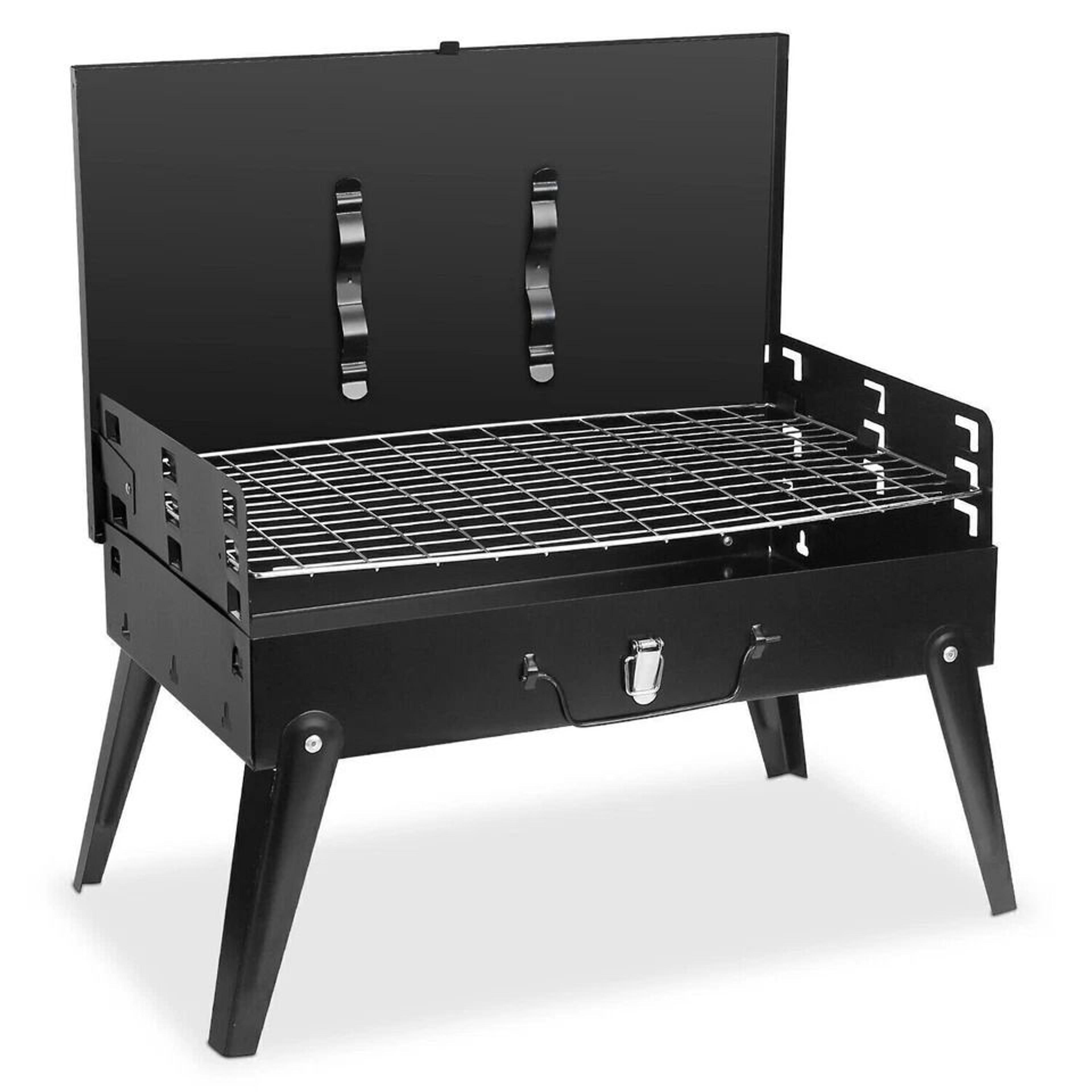 Portable BBQ Grill Folding Charcoal Barbecue With Adjustable Heights Compact BBQ Grill Shelf 7