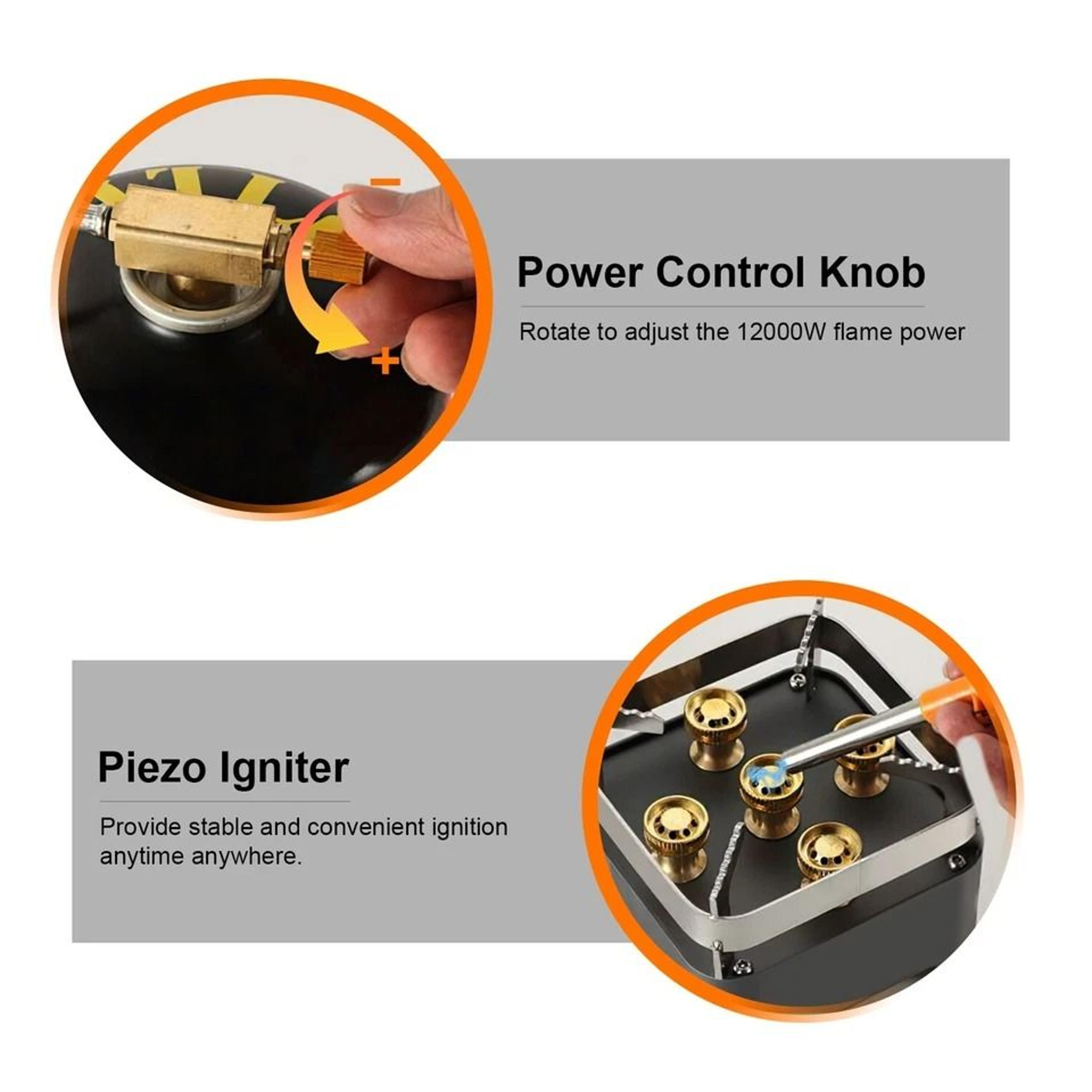 Portable Camping Stove Burner Windproof Compact For Backpacking Picnic Burner Cassette 9