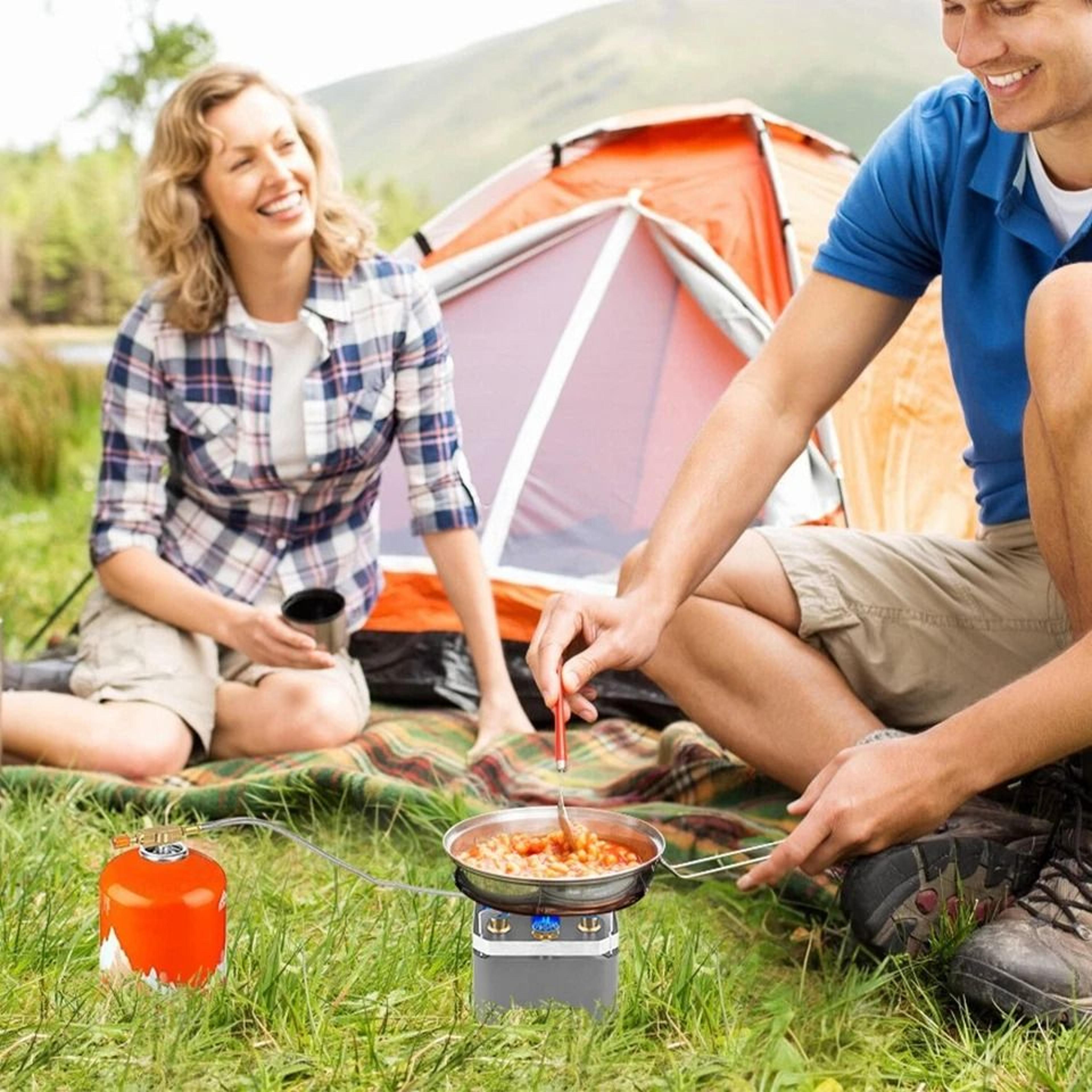 Portable Camping Stove Burner Windproof Compact For Backpacking Picnic Burner Cassette 2