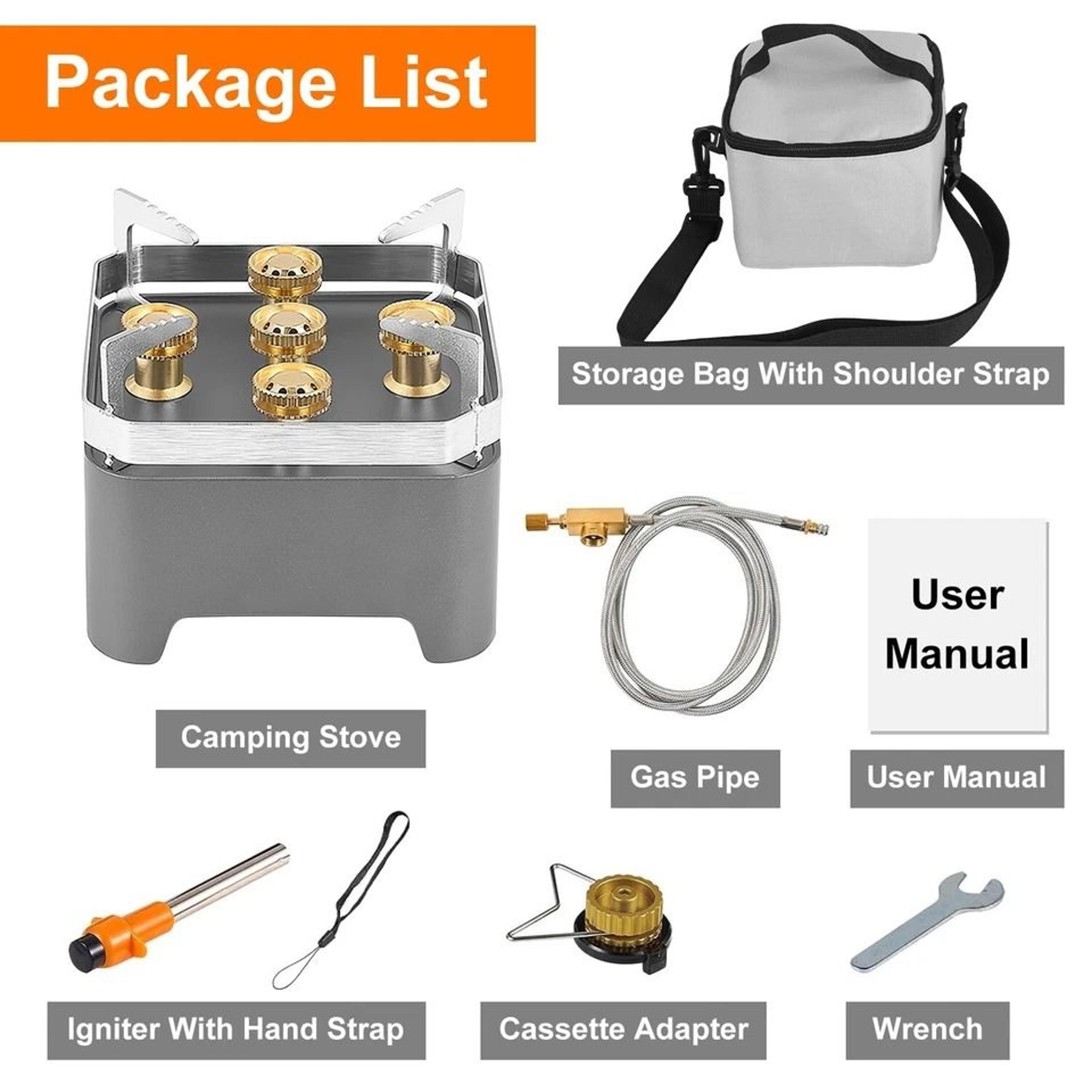 Portable Camping Stove Burner Windproof Compact For Backpacking Picnic Burner Cassette 7