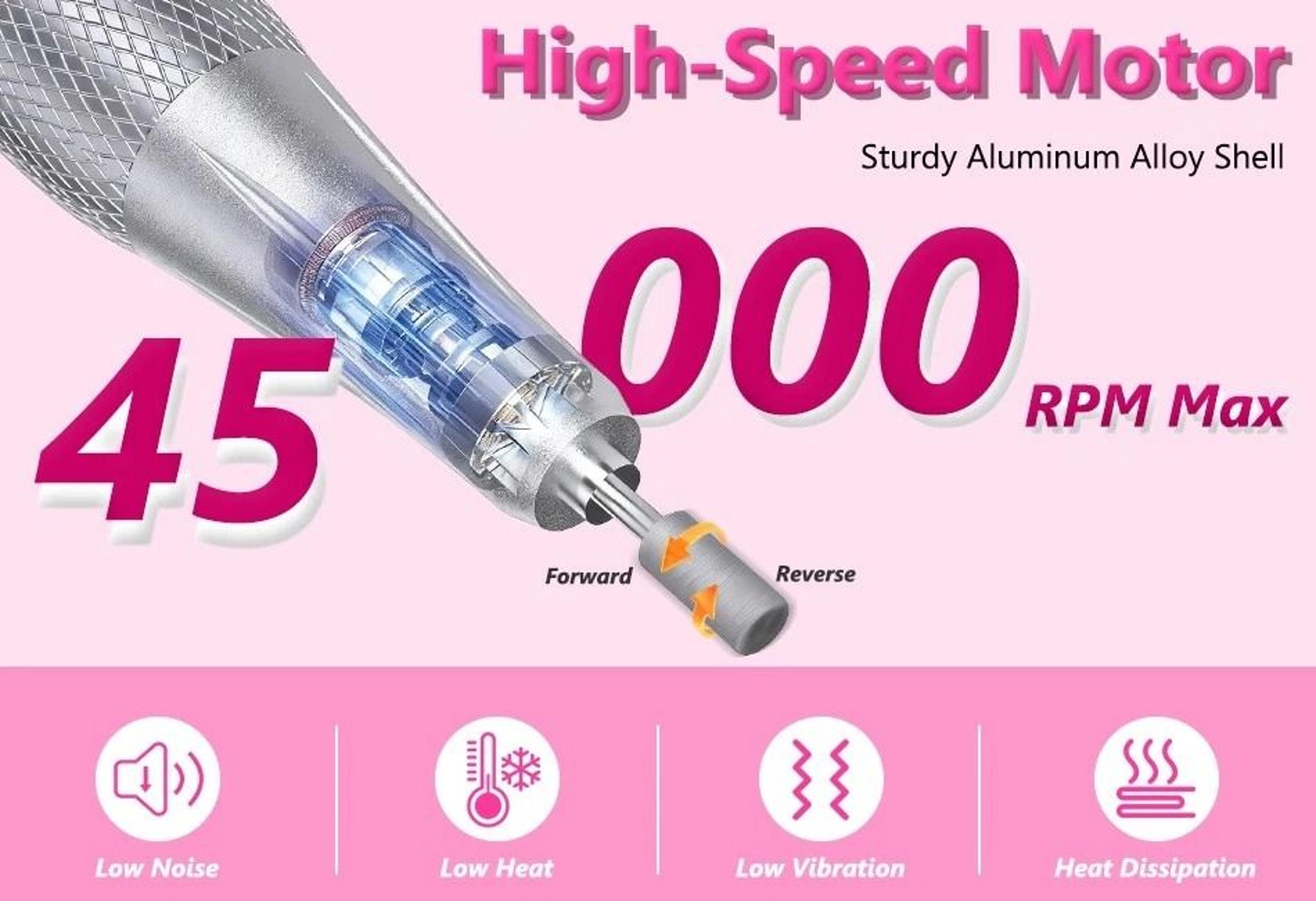 HighSpeed Electric Nail Drill RPM Bits Nail Drill Machine With Waist Clip 11