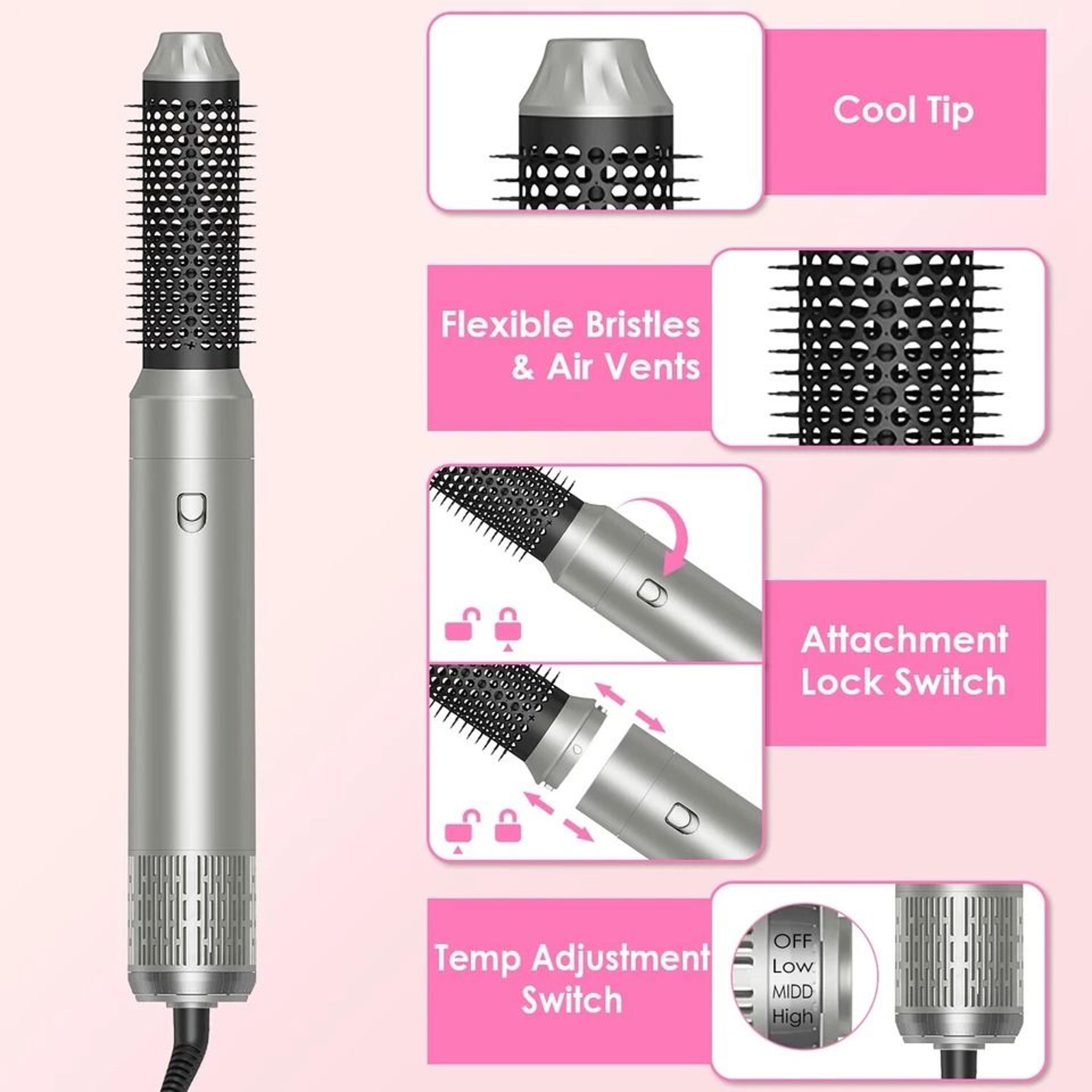 Hair Dryer Brush Volumizer Curler Automatic Wrap Style Straightener Styling Tool Fast Drying For Al 4