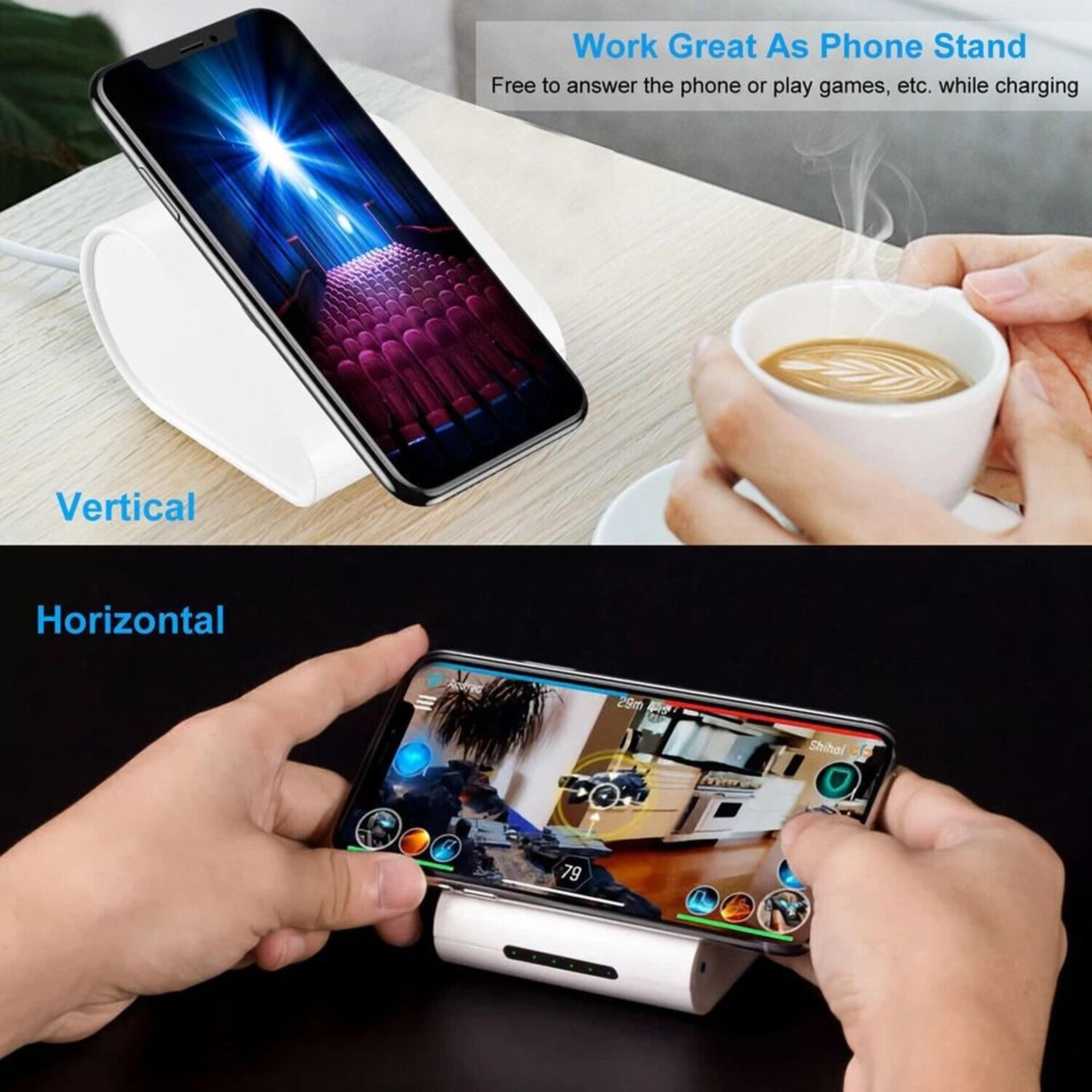 Fast Charger White Power Bank Wireless Charging USB Portable Battery For Phones Tablets 3