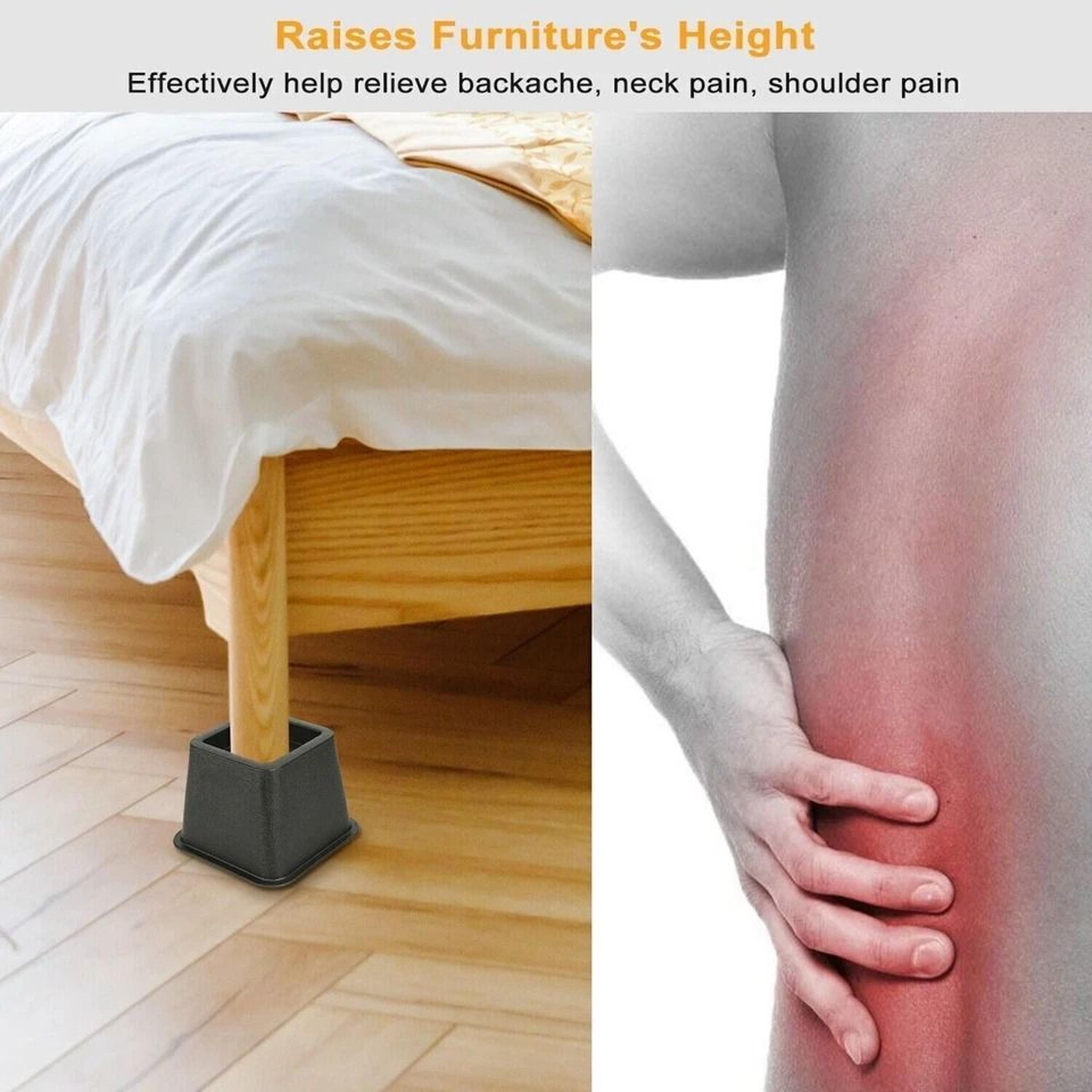 Stackable Lifter Set Adjustable Furniture Risers Bed Sofa Chair Height Boosters Durable  Stable 7