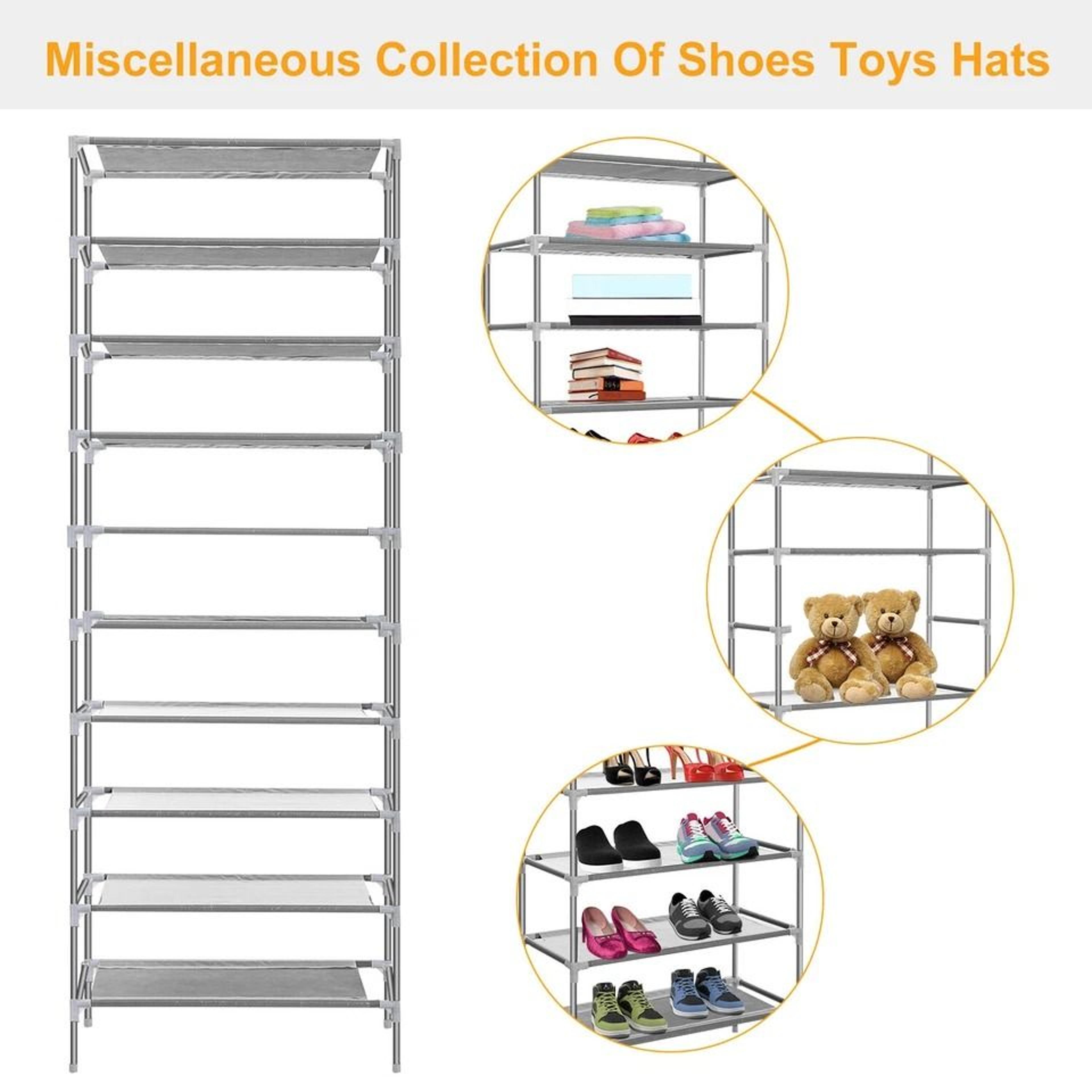 Shoe Shelf OrganizerTier Storage Rack For Entryway Closet Mudroom Adjustable Shoe Holder With Detac 4