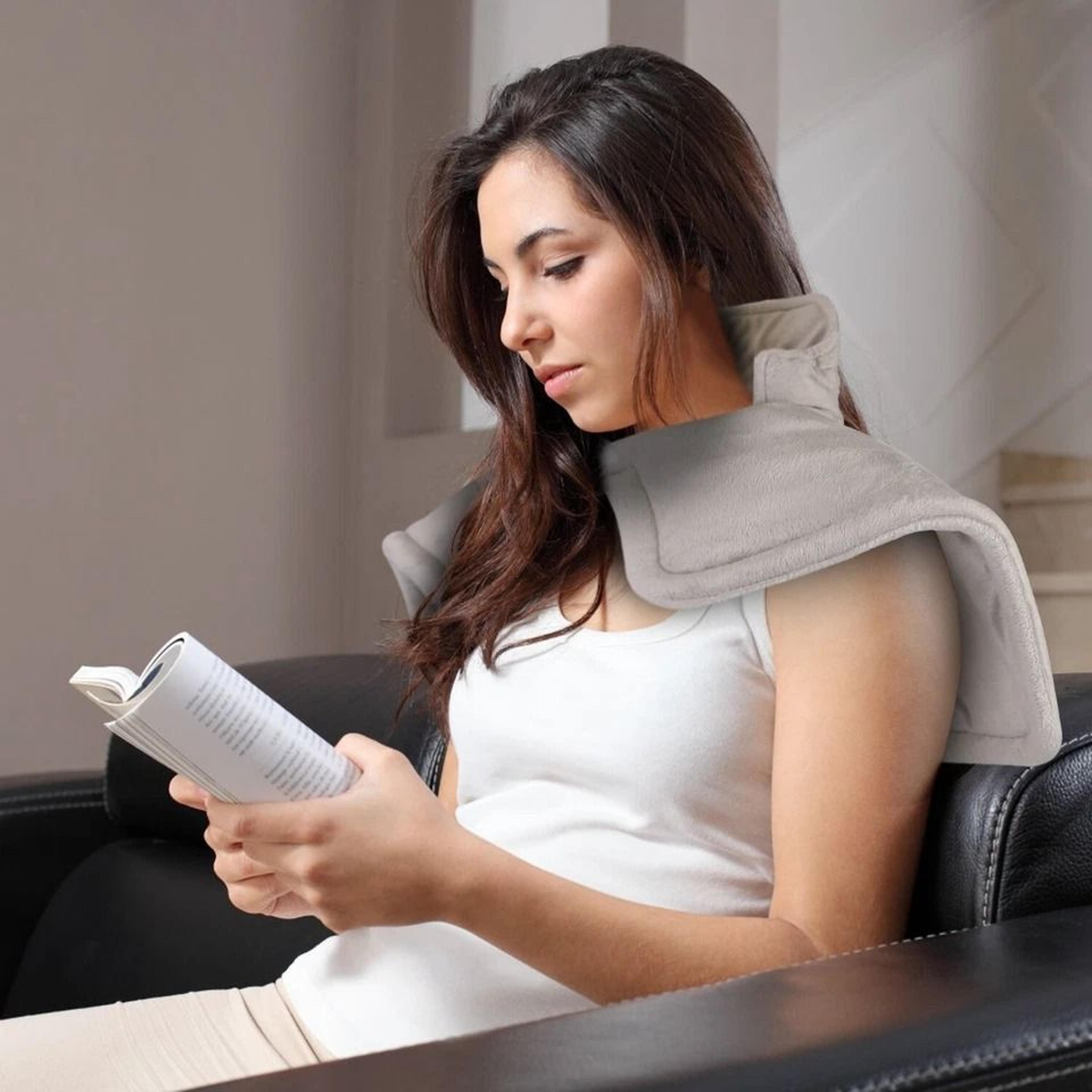 electric heating wrap for neck and shoulders, microfiber heating pad for pain relief, flexible and comfortable neck