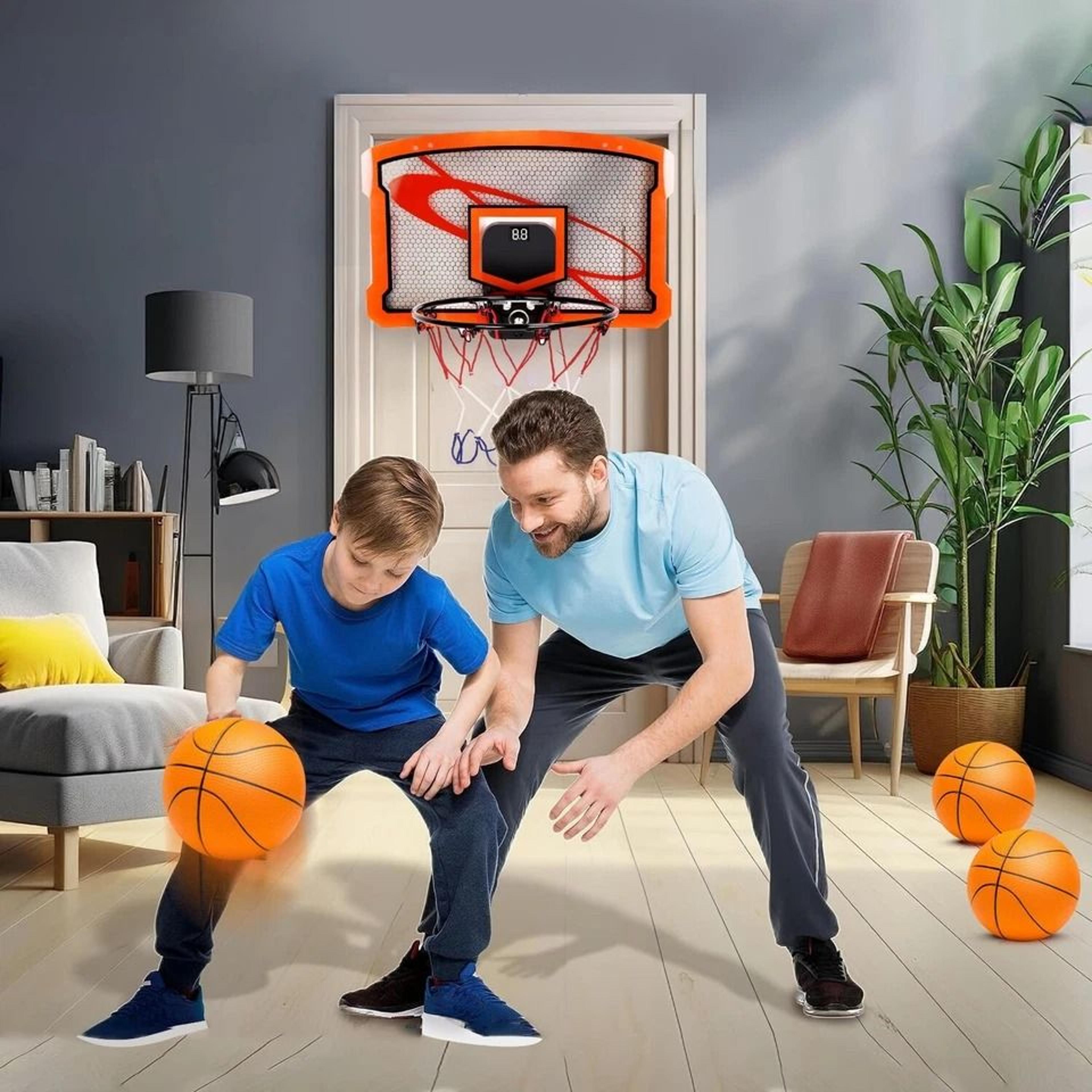 Over Door Basketball Hoop Set Kids Basketball Toy Electric Scorer Balls Indoor Game For Kids  Famil 5