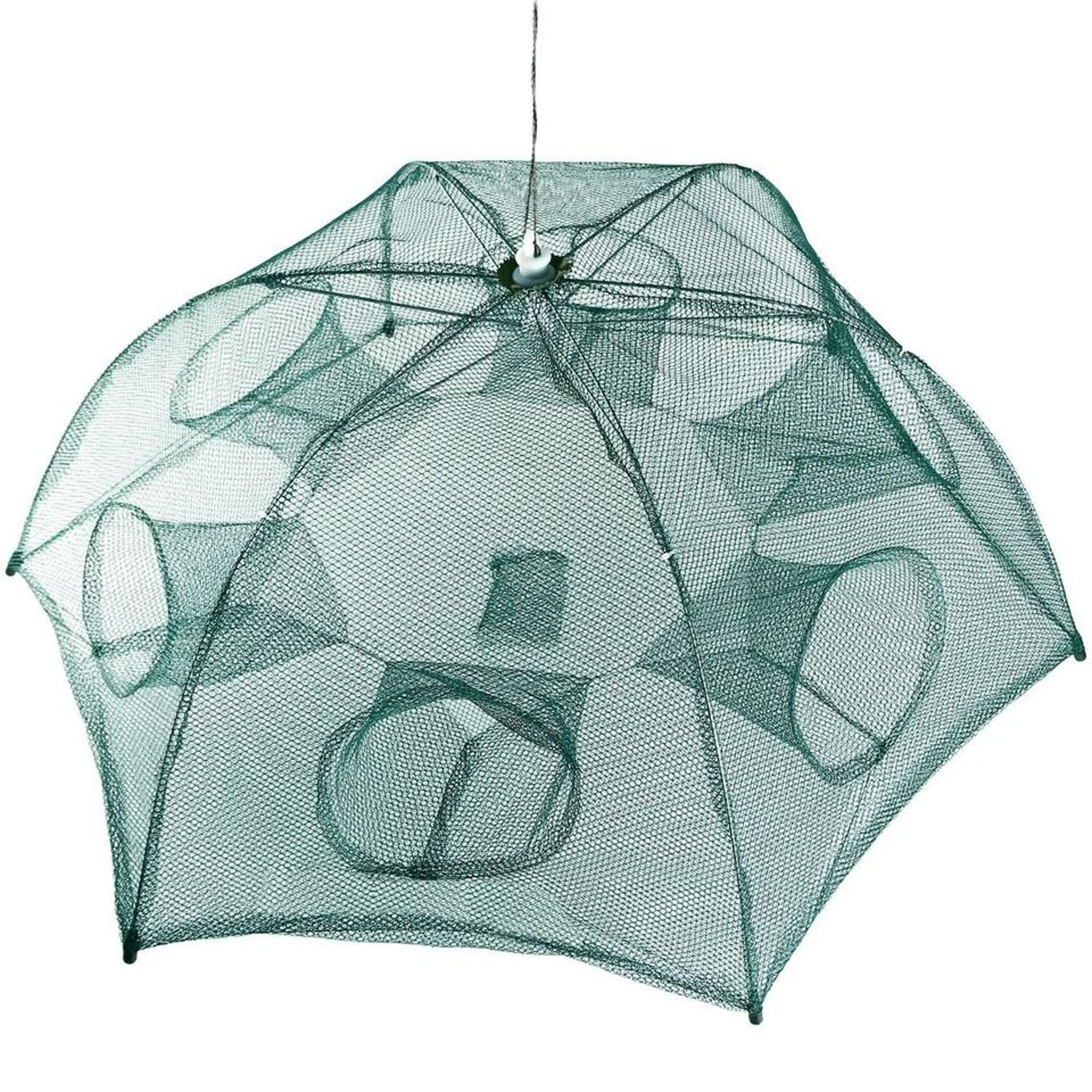 portable foldable fishing trap net, holes crawdad crab dip cage, shrimp minow bait trap for easy fishing