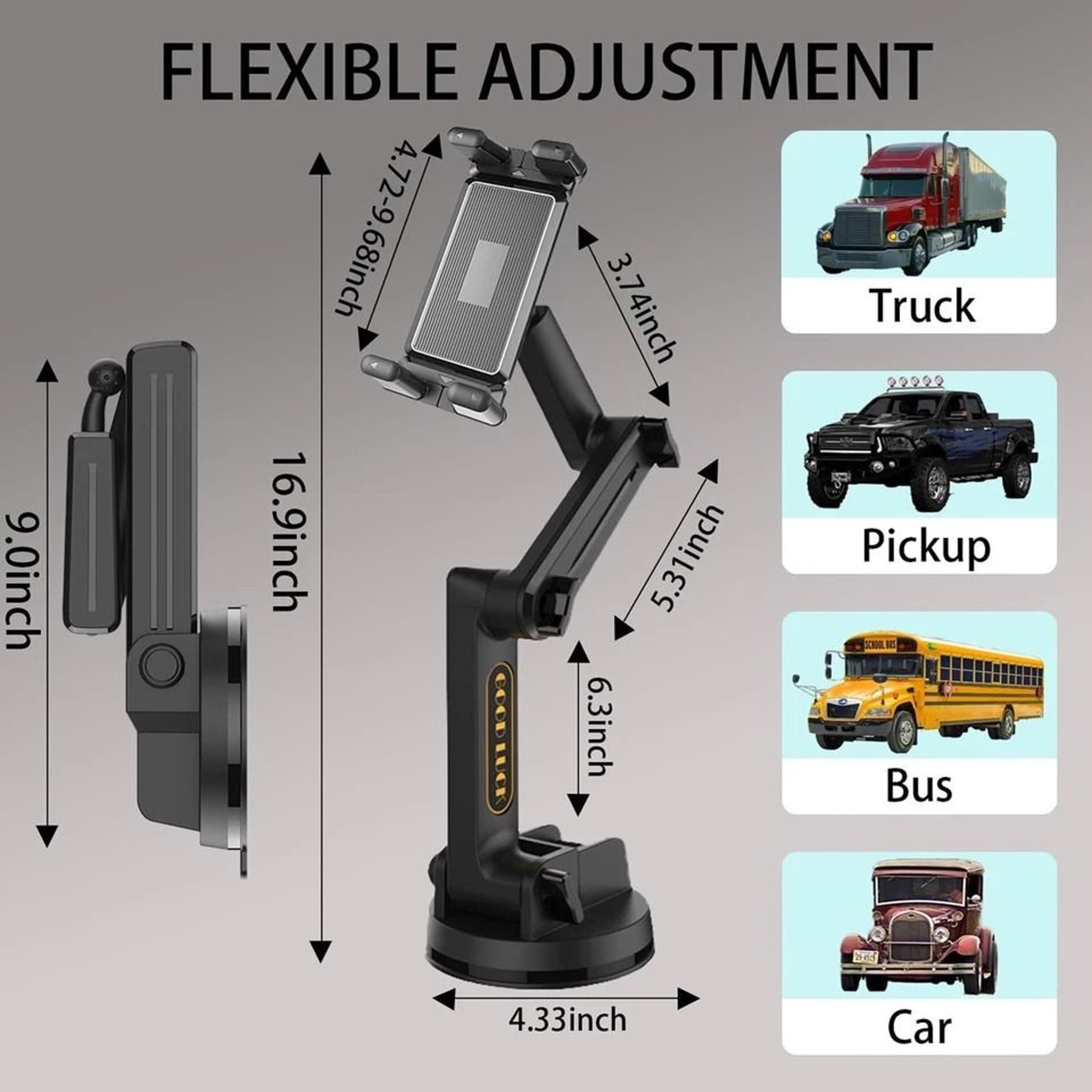 Universal Tablet Mount For Trucks Long Arm Dashboard  Windshield Holder For IPad IPhone Galaxy Tab 8