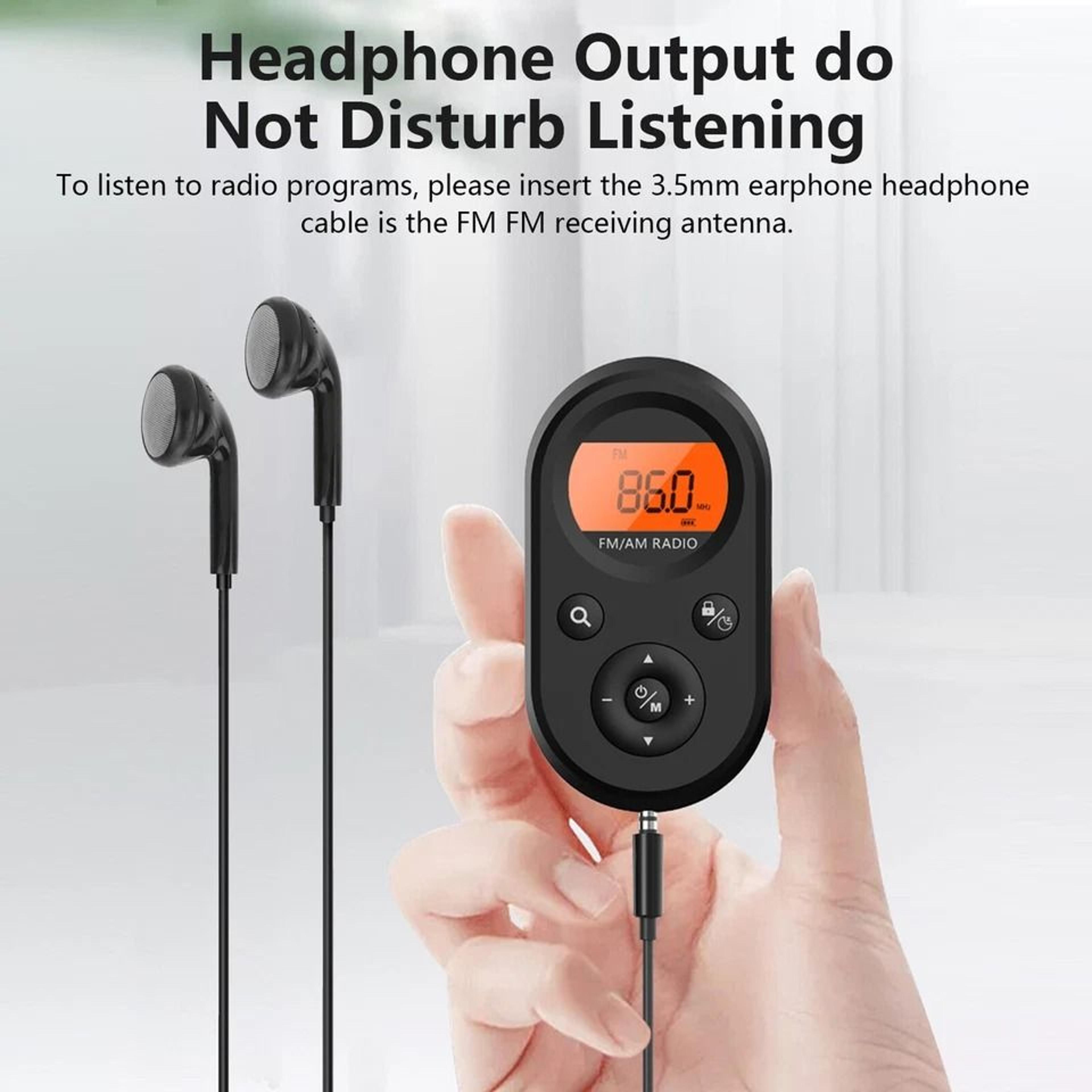 Pocket AMFM Radio Rechargeable Digital Stereo Music Receiver With LCD Display  Headphones 7