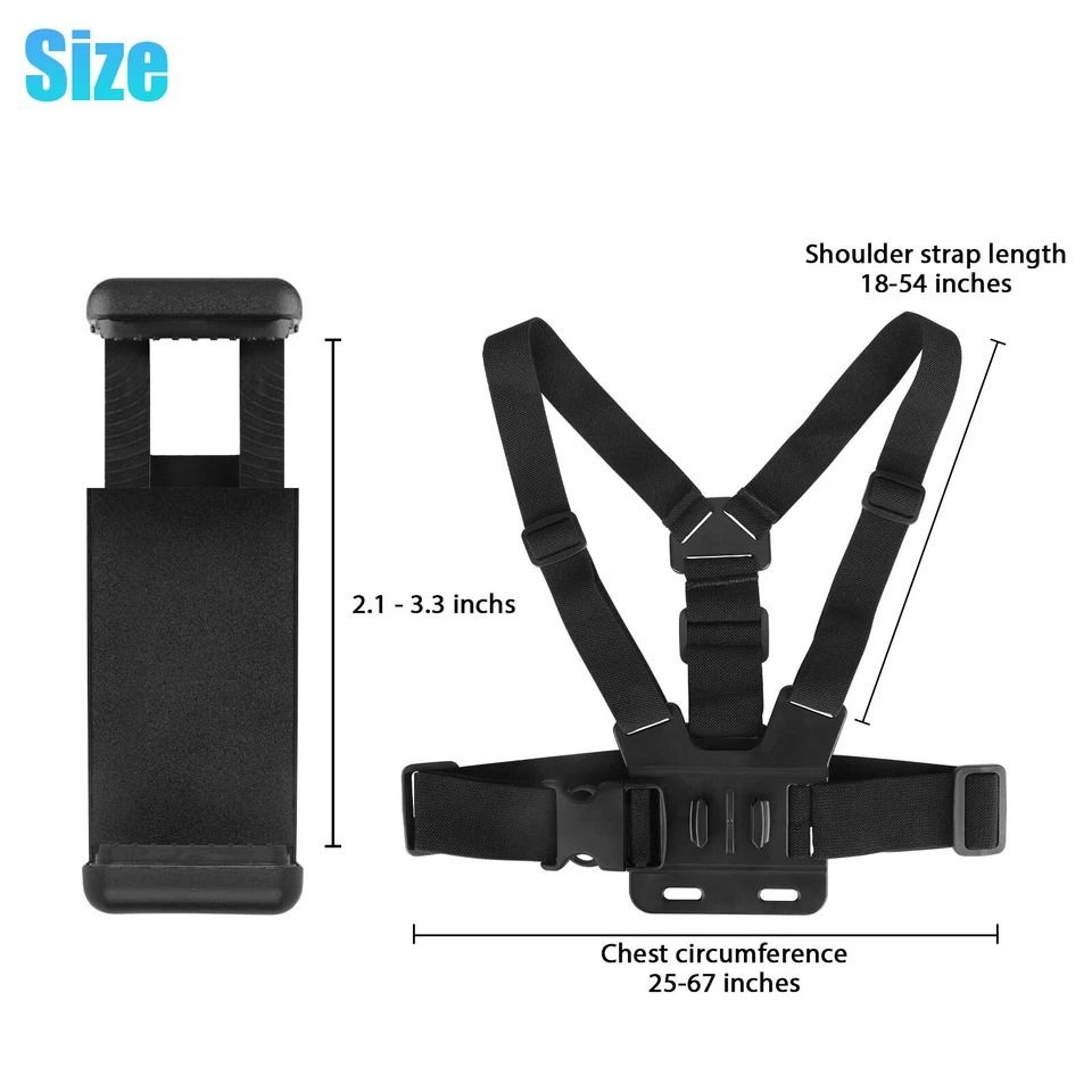 Chest Strap Mount Adjustable Phone Holder For VlogPOV Compatible With IPhone And Android 2