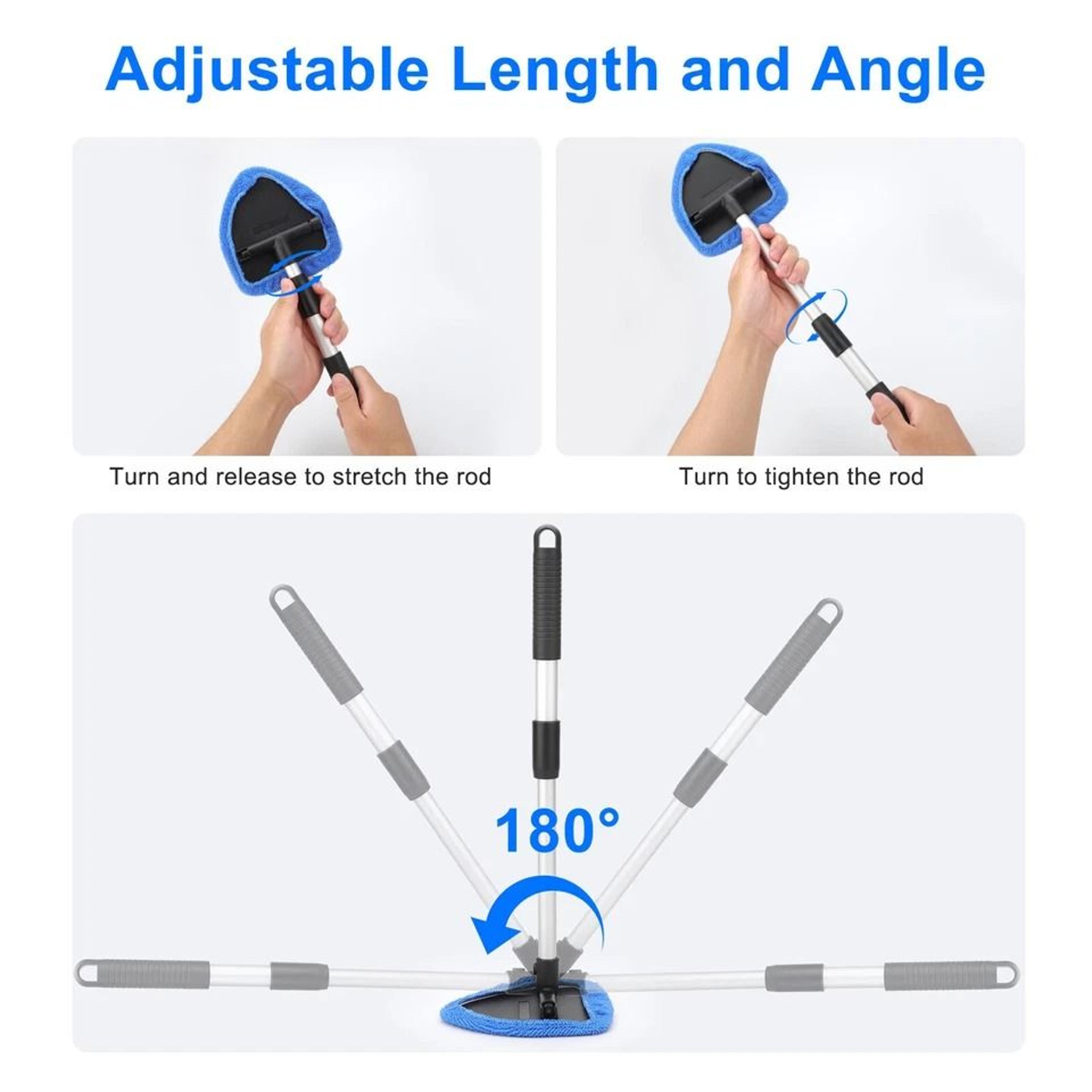 Extendable Windshield Cleaner Kit Microfiber Car Glass Cleaner Wiper  Interior Detailing Kit For Au 5