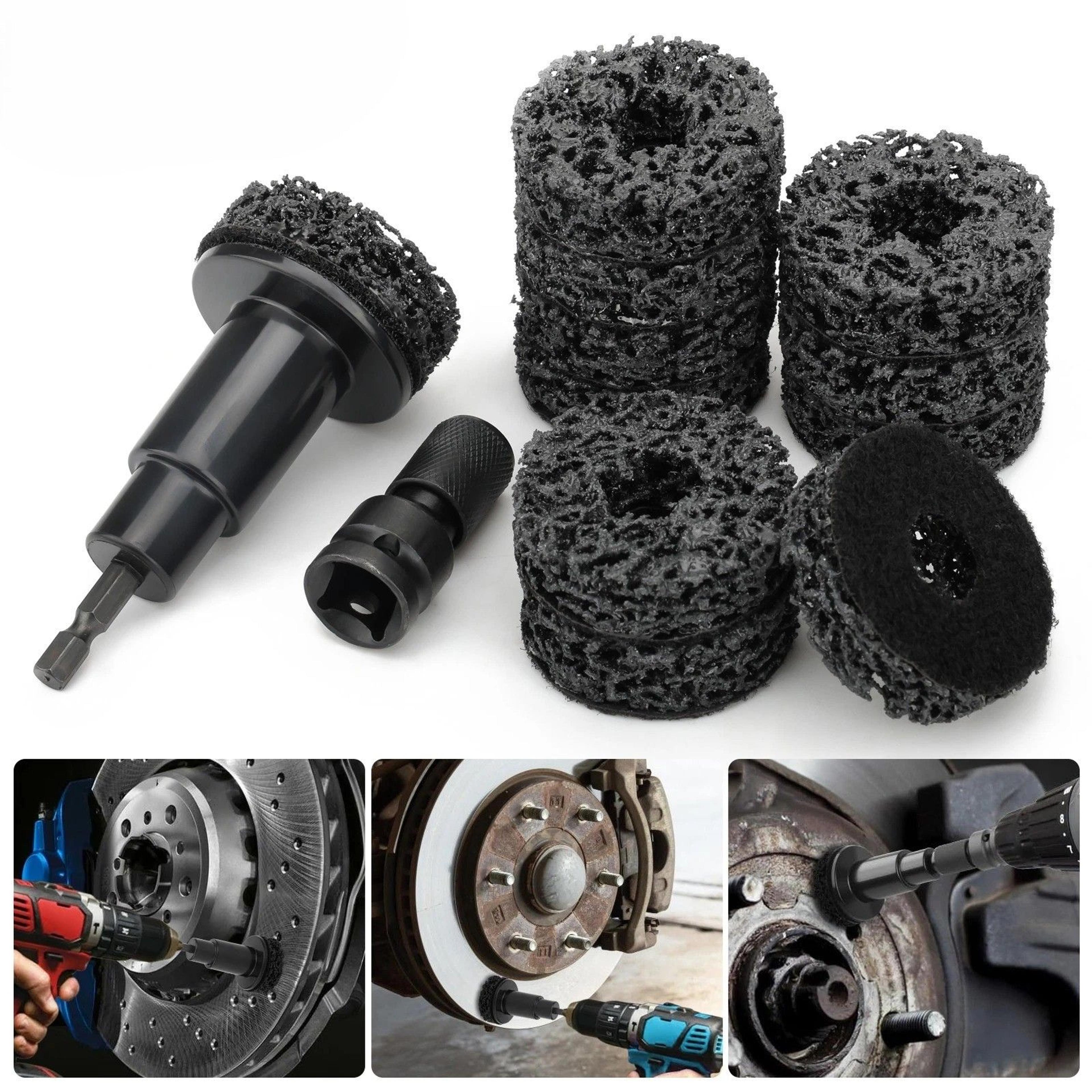 brake disc grinding tools kit, hub & rotor polishing set with wrench adapter