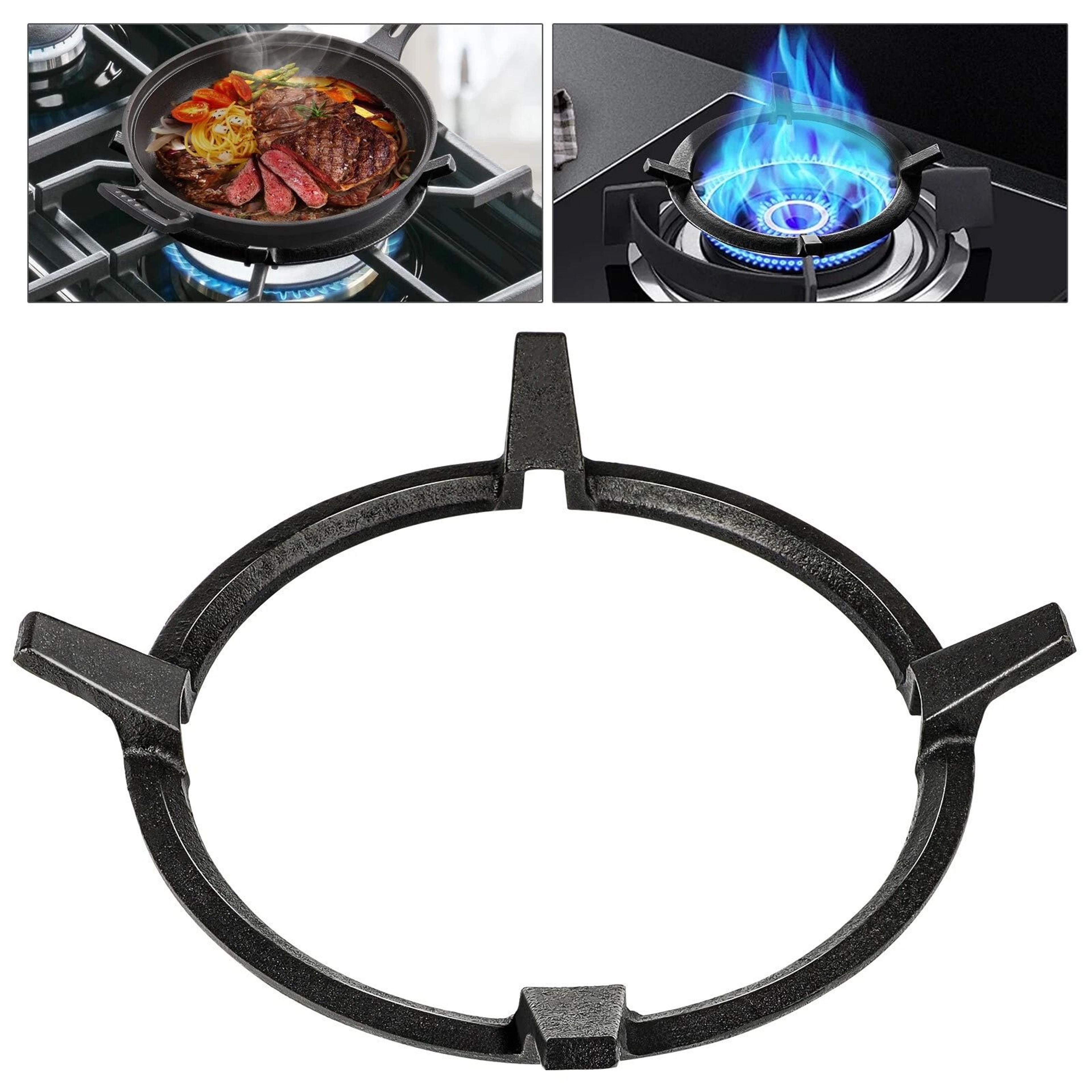 black cast iron wok ring, universal wok support stand, non-slip heat-resistant stove accessory for stir-frying