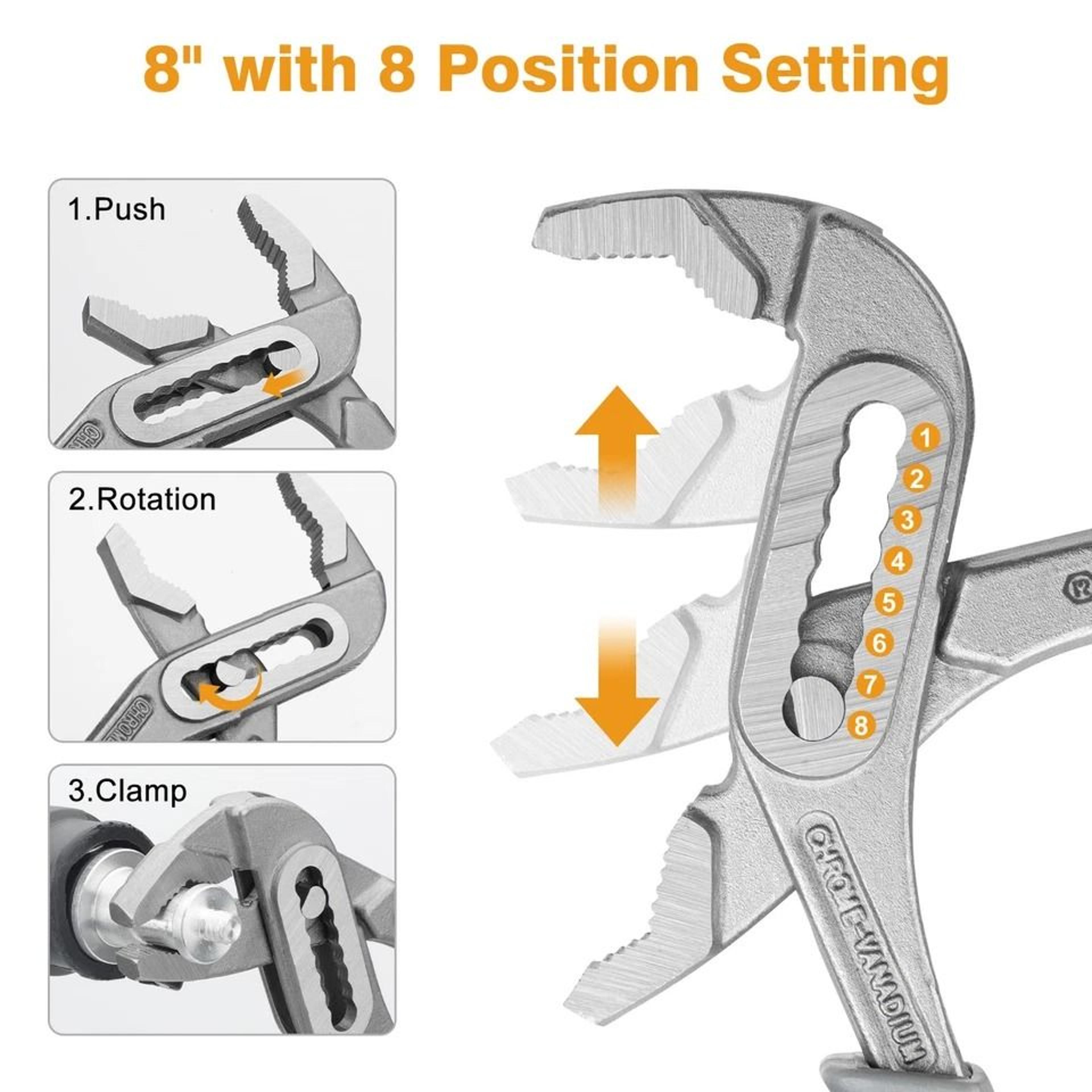 HeavyDuty Set Adjustable Water Pump Pliers V Jaw Tongue Groove PliersProfessional Plumbing Tools 4