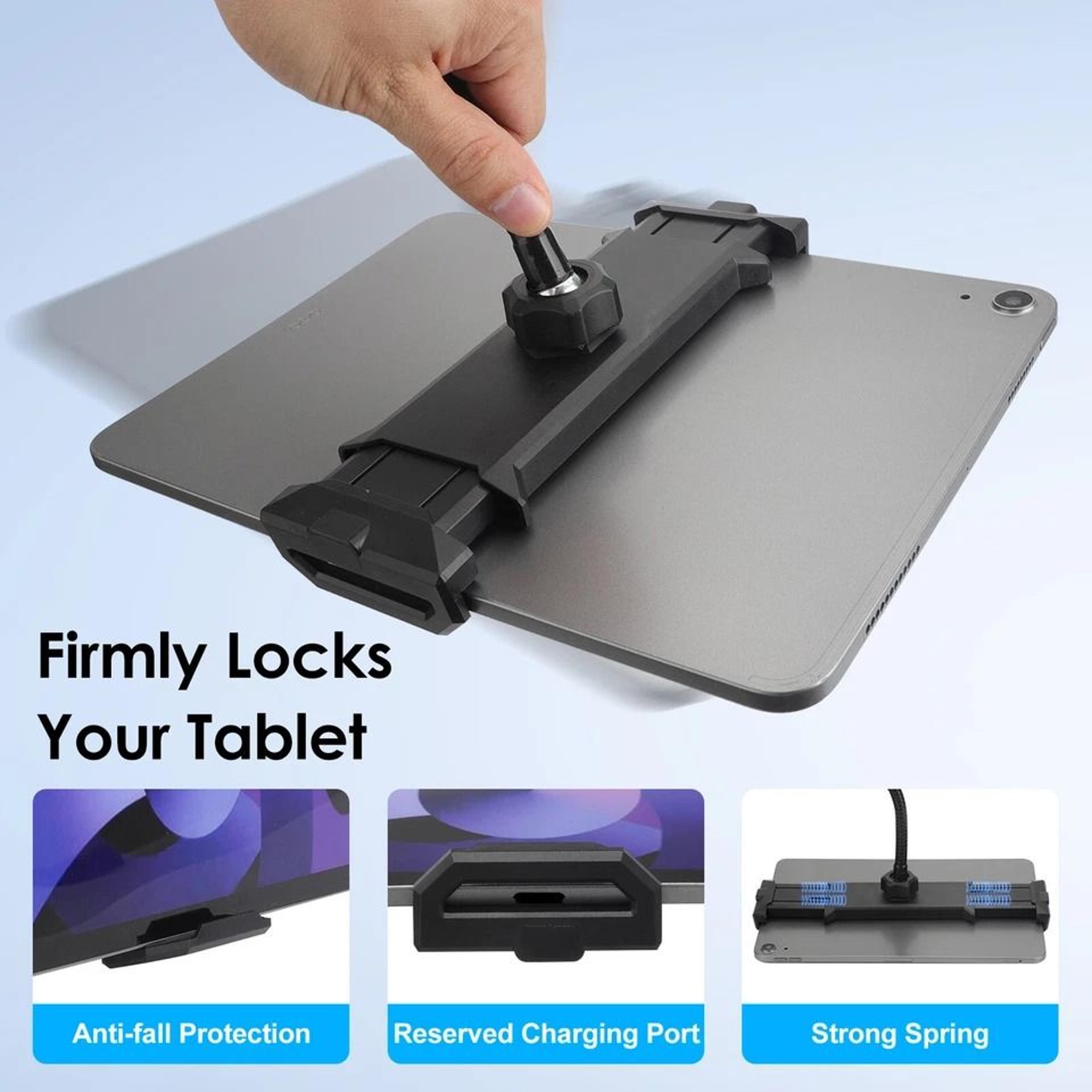 Universal Tablet Holder For Treadmill Exercise Bike Gooseneck Clamp For IPad Phone 5