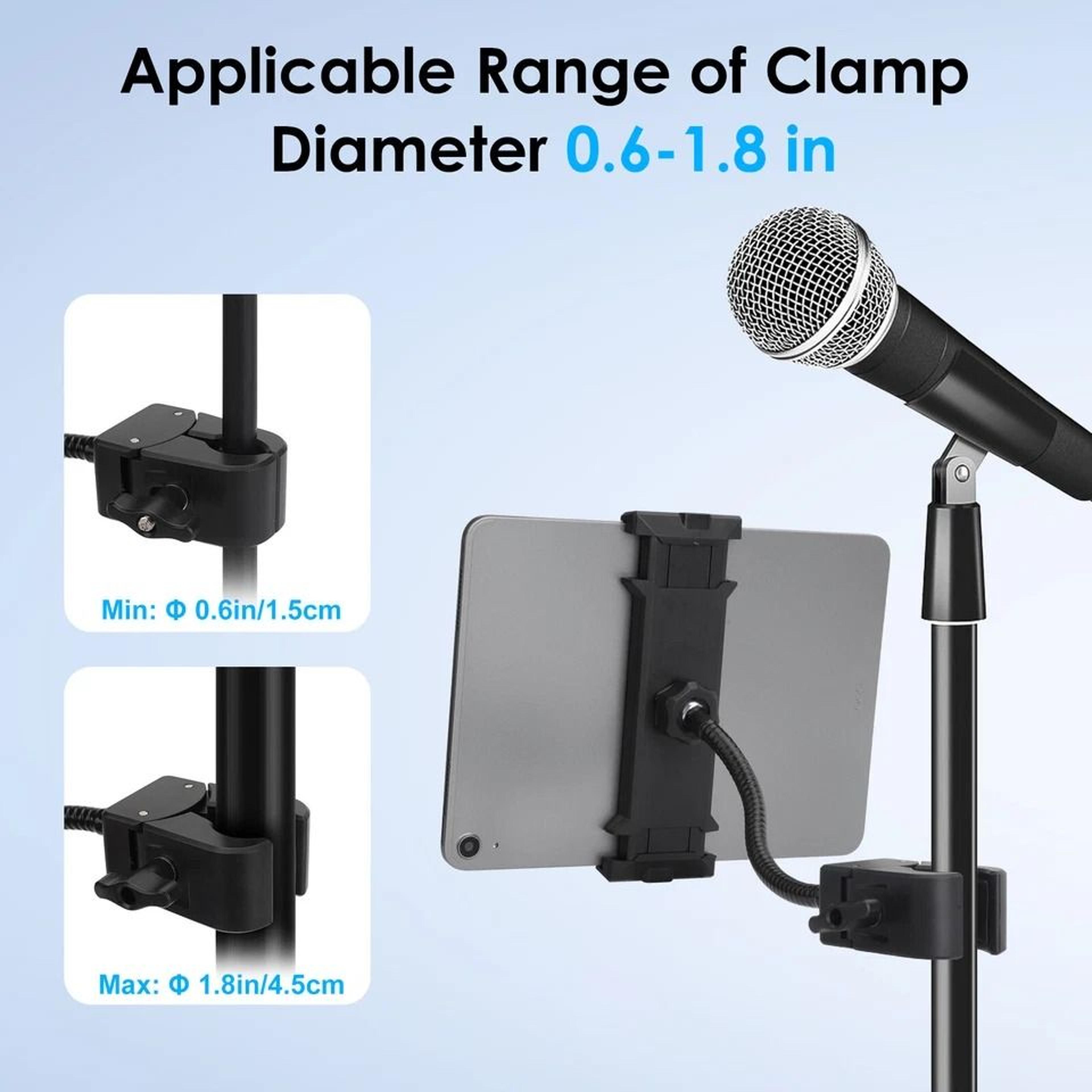 Universal Tablet Holder For Treadmill Exercise Bike Gooseneck Clamp For IPad Phone 6