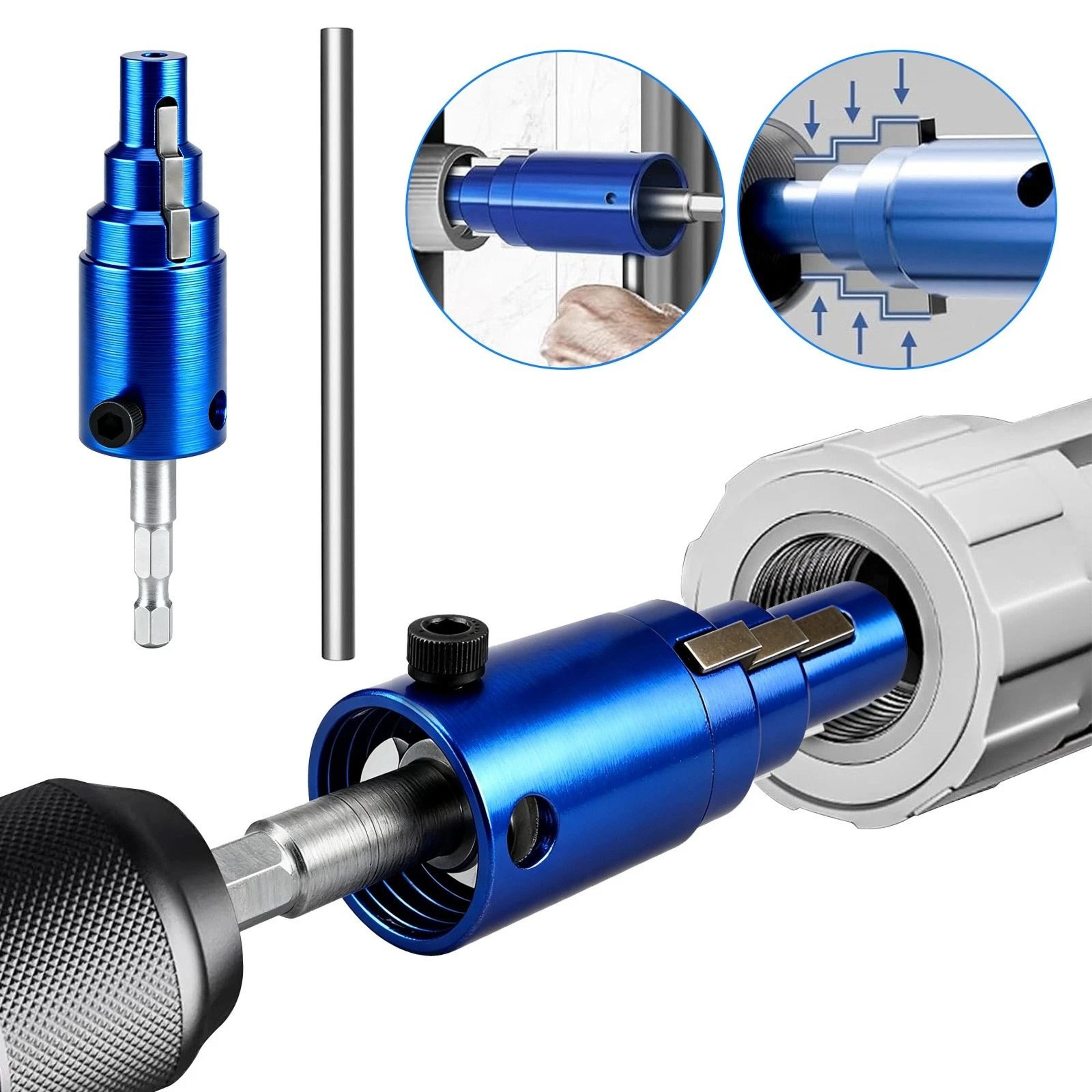 internal pipe wrench, broken pipe extractor, nipple & valve remover,tool for pvc, pex, and plastic pipes