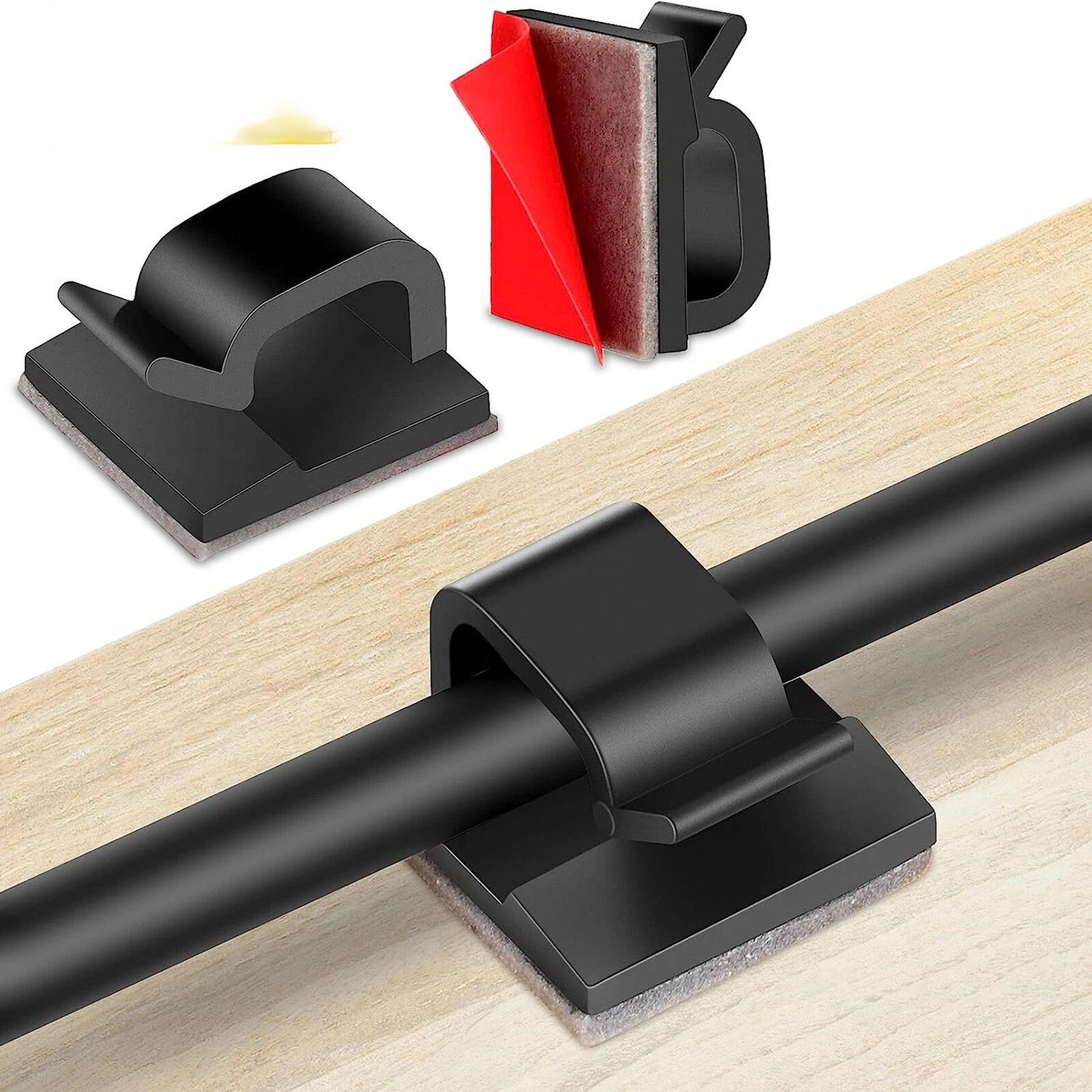 self-adhesive cable clips, wire clamp organizer for power, tv, computer cords, space-saving wire management solution