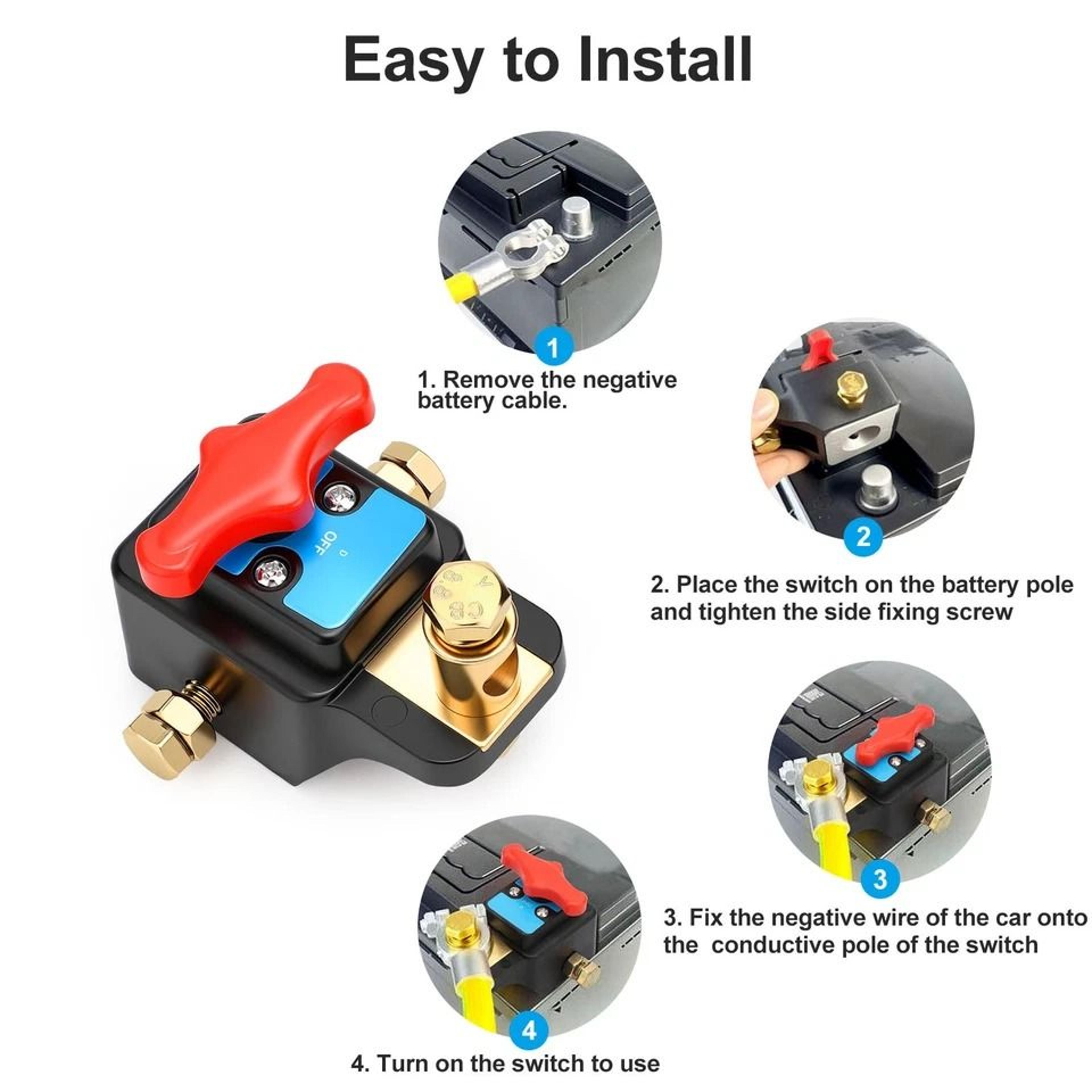 Rotary Battery Disconnect Switch Isolator For Cars Trucks RVs Boats  Easy To Install  Operate 4