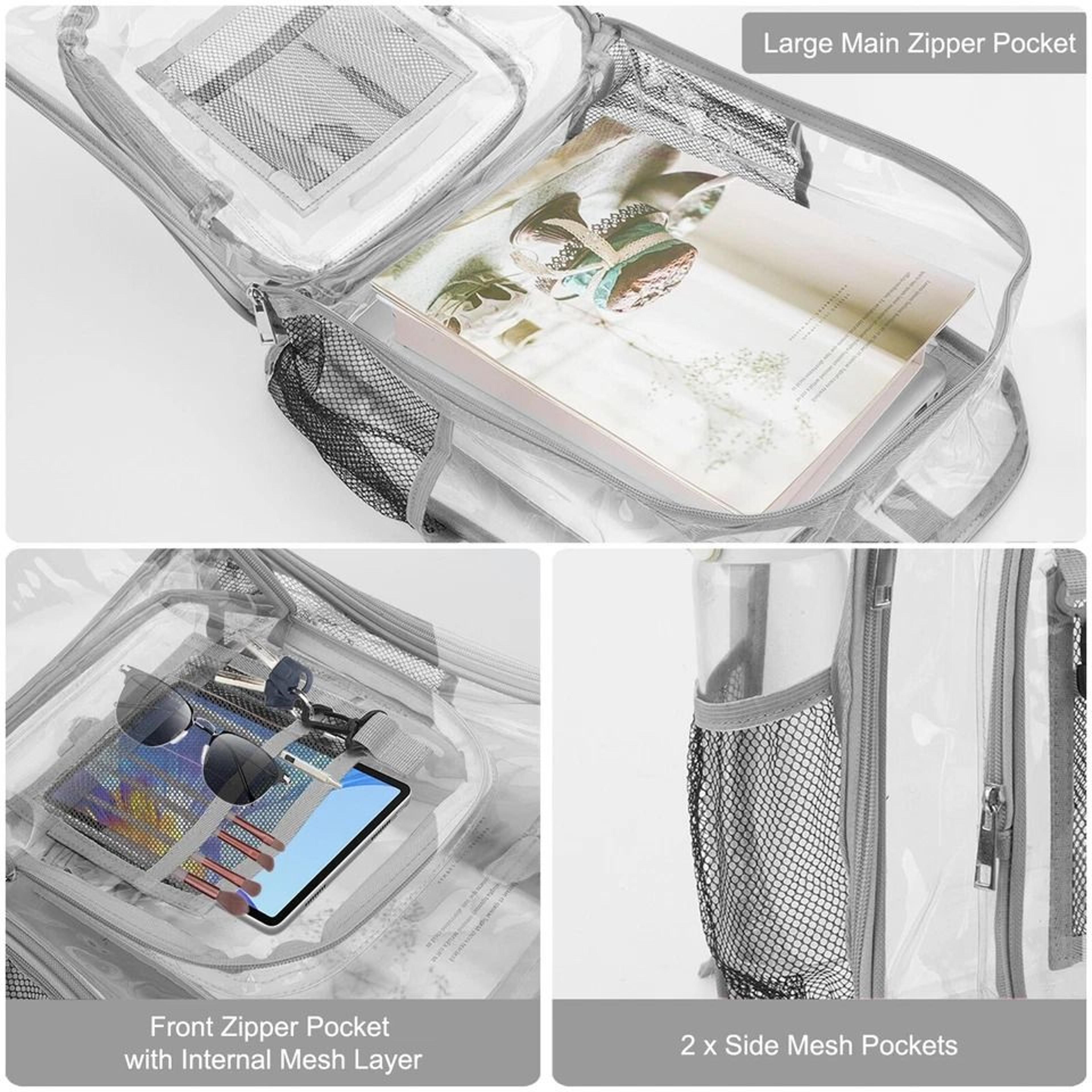Waterproof Clear Backpack Heavy Duty SeeThrough Stadium Approved Backpack For School Travel Work An 2