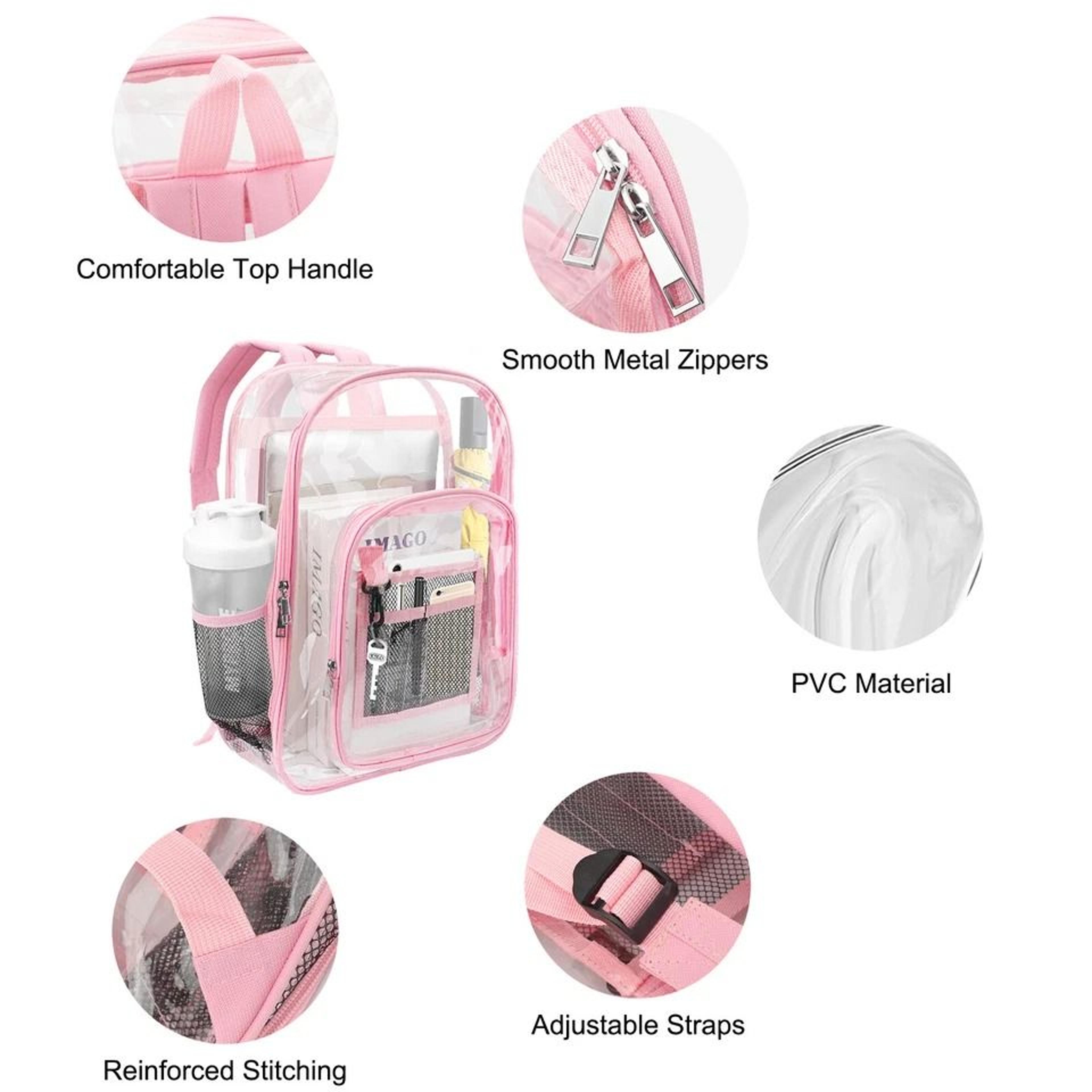 Waterproof Clear Backpack Heavy Duty SeeThrough Stadium Approved Backpack For School Travel Work An 3