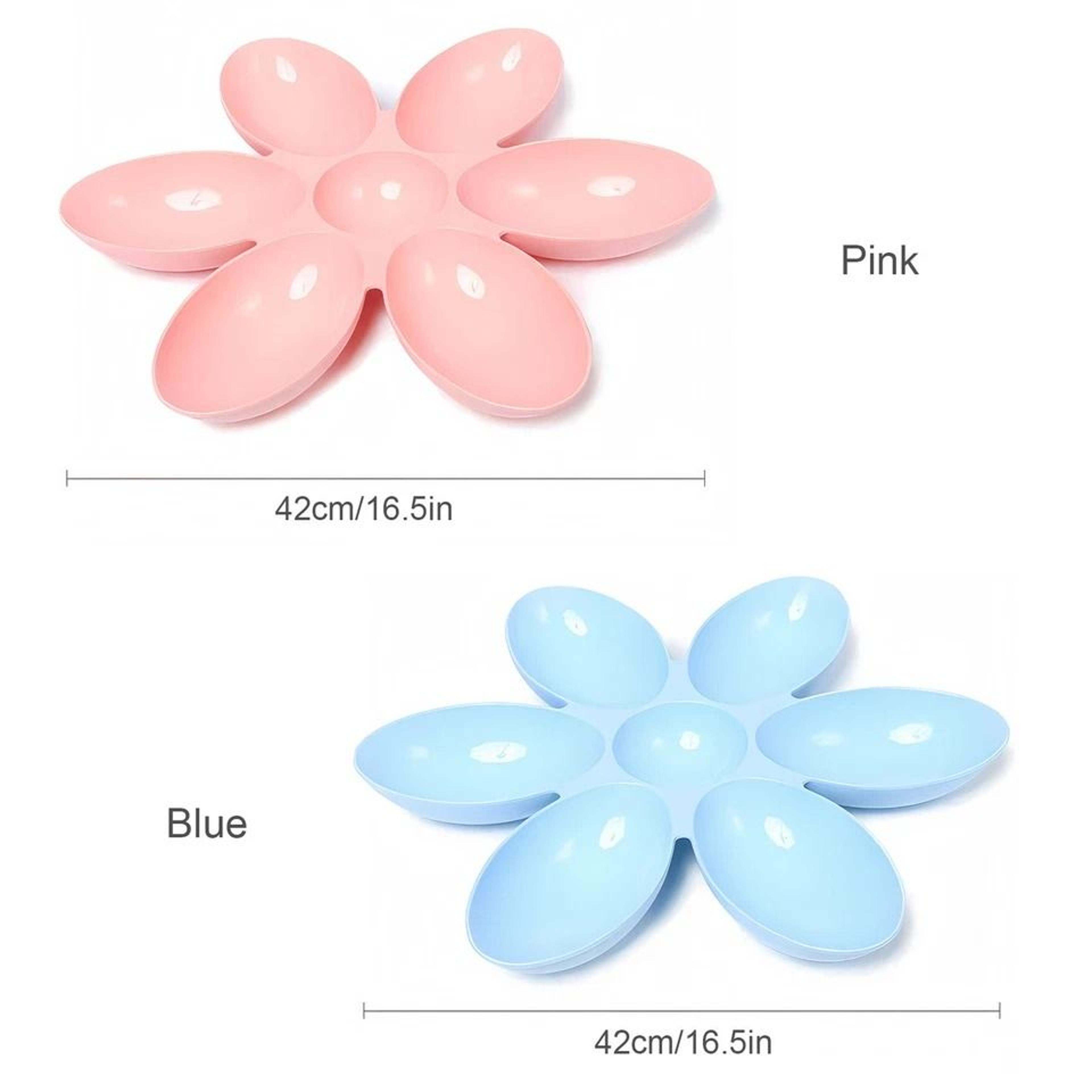 Flower Design Pet Bowl For Cats And Small Dogs Compartments Portion Control Easy Clean NonToxic Pla 8