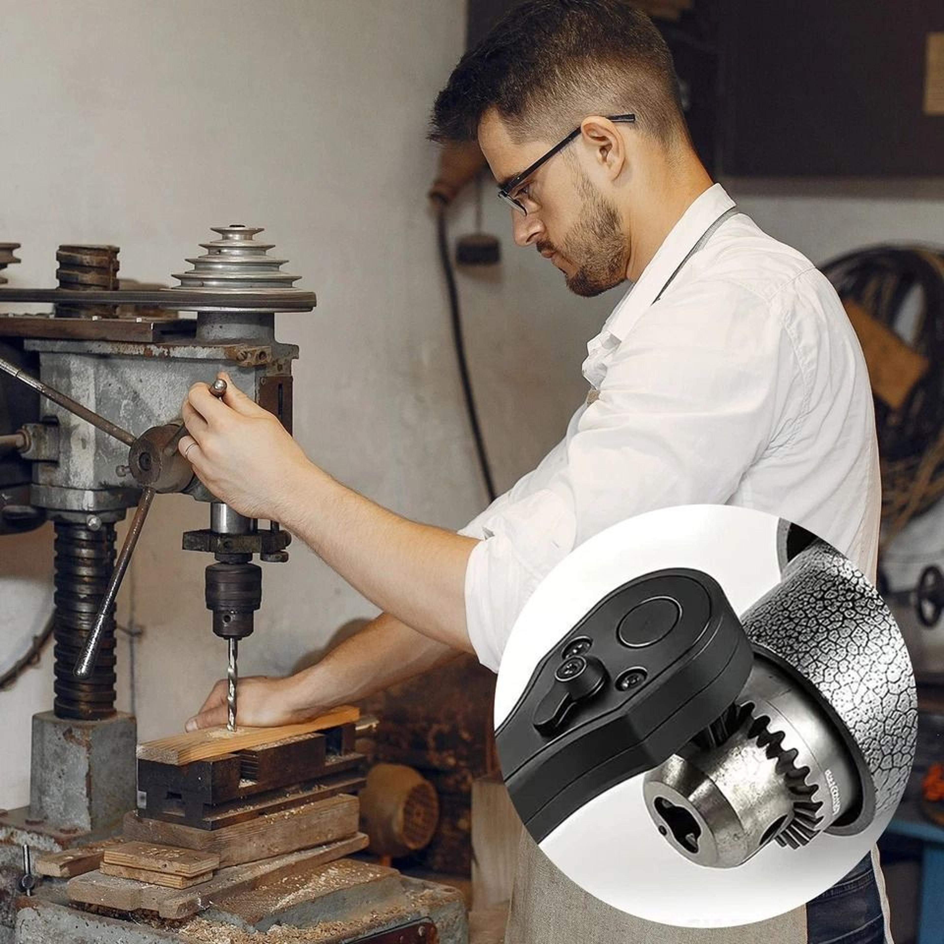universal ratchet drill chuck key wrench, replacement for drill, magnetic tips, interchangeable heads