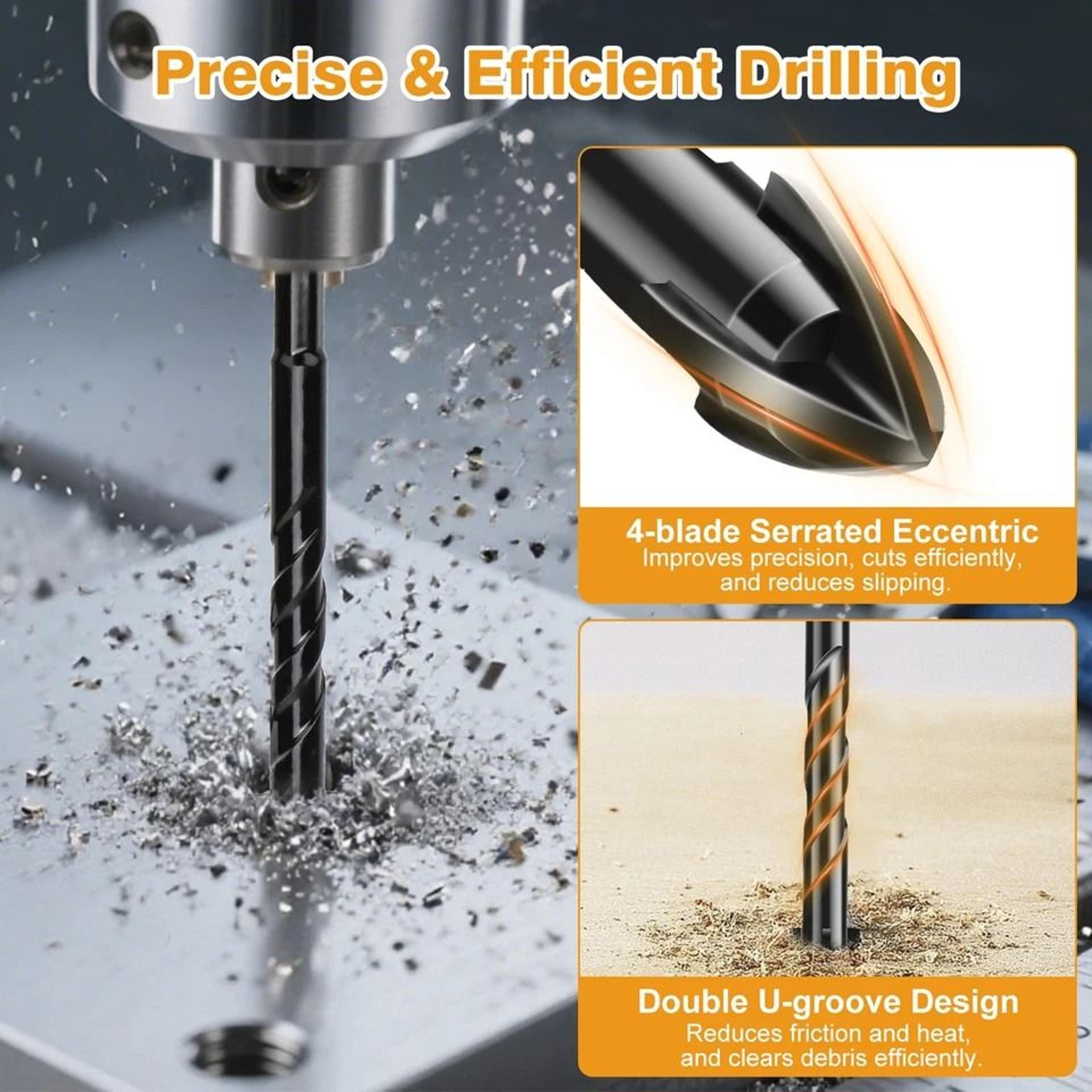 Tungsten Carbide Drill Bit SetHex Shank For Ceramic Glass Brick Concrete Tile Marble Wood Plastic D 6