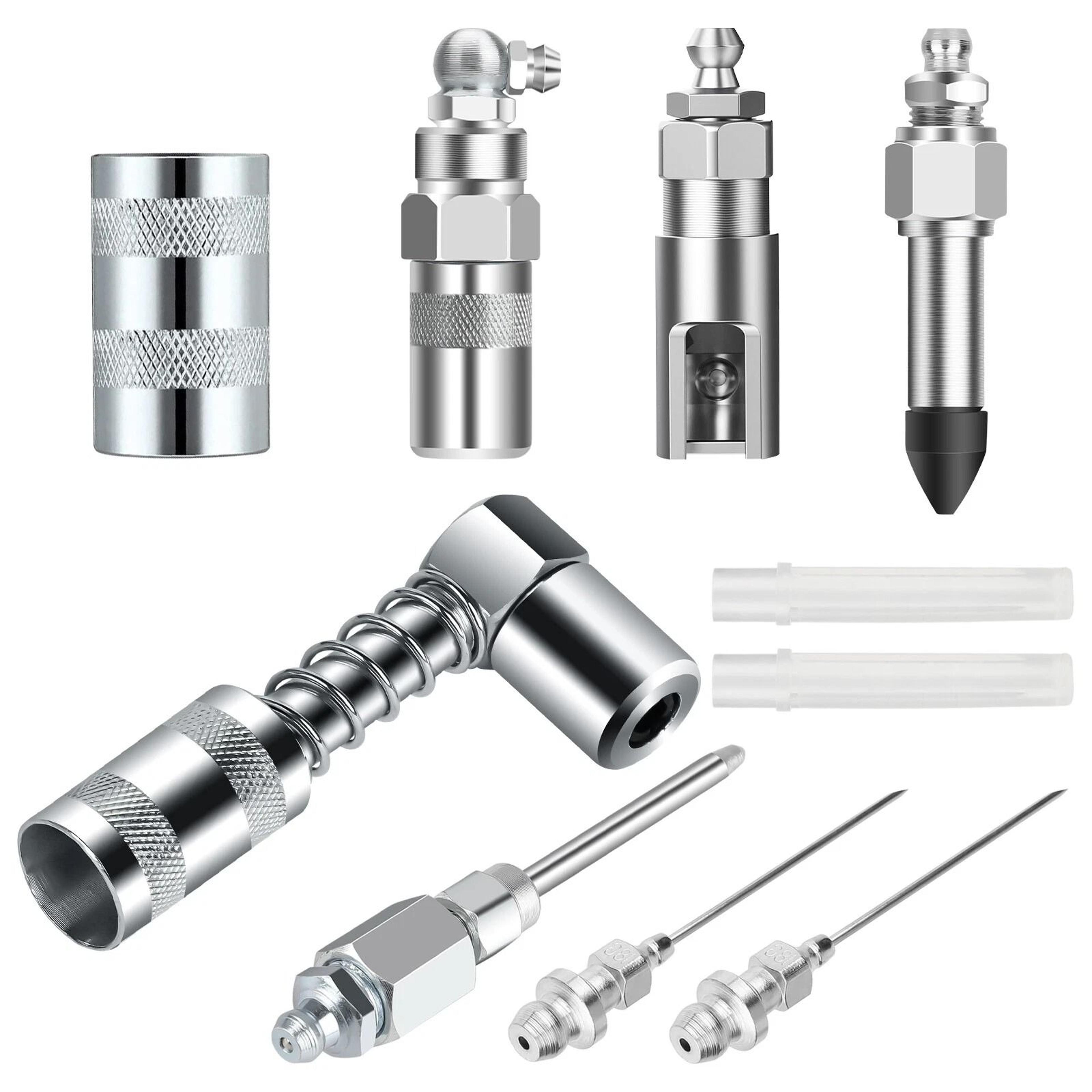 injector nozzle dispenser grease needle tip accessory set, steel degree coupler tool
