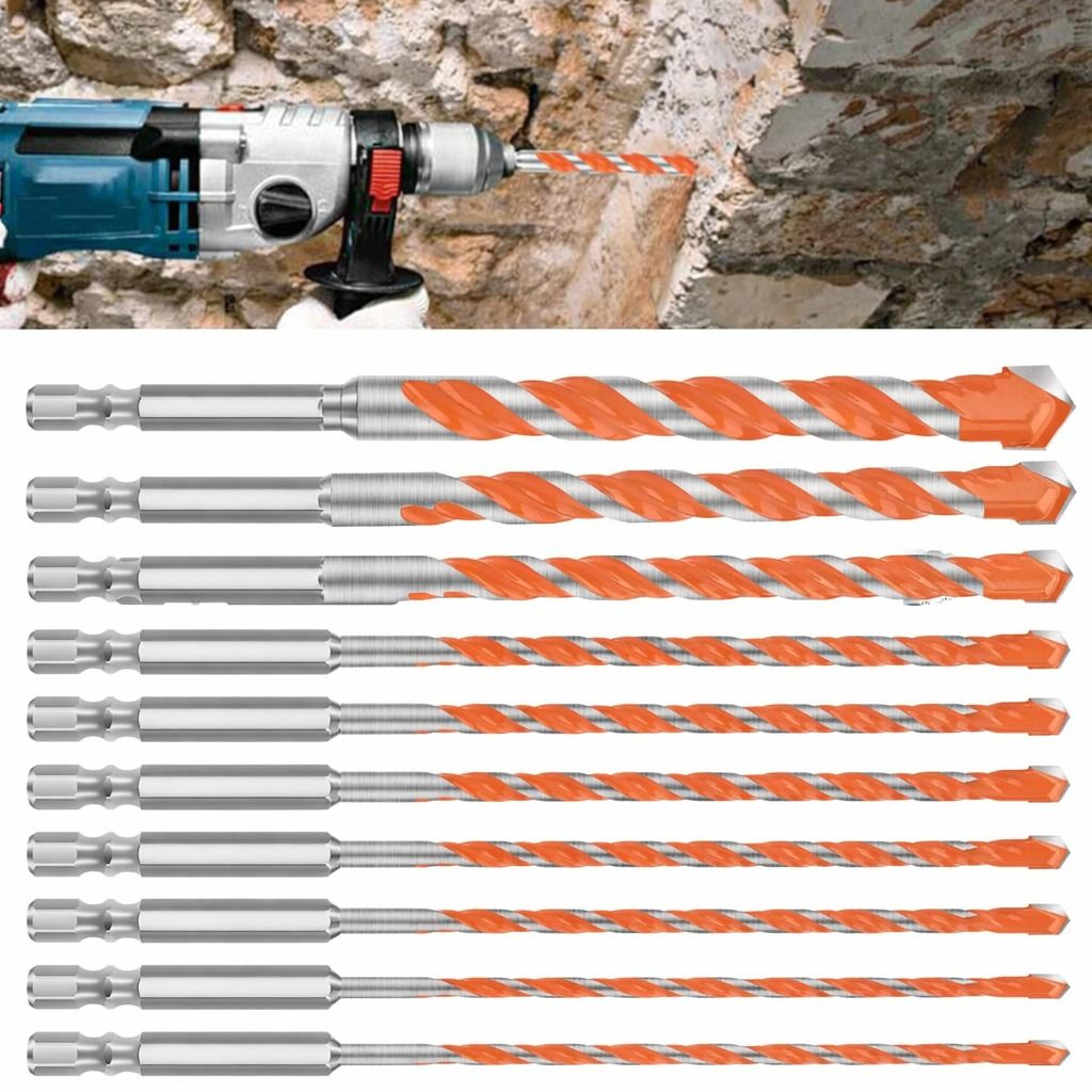 masonry drill bit set for concrete, hex shank, tile glass ceramic brick drilling bits